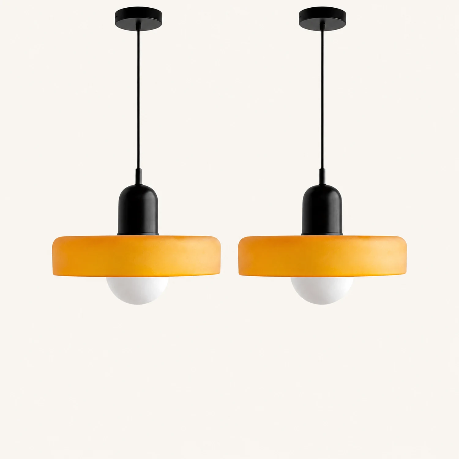 2 Heads Modern Bauhaus Glass Pendant Light - Lumpaz