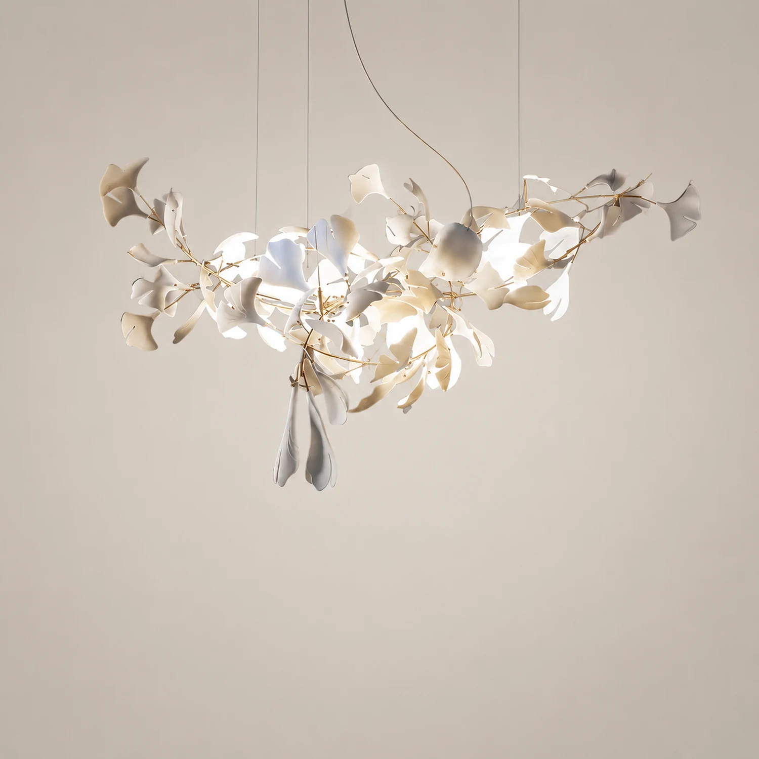 Ophelia Kronleuchter Art Déco-Designs für Foyer, Ginkoblätter Kronleuchter - Lumpaz