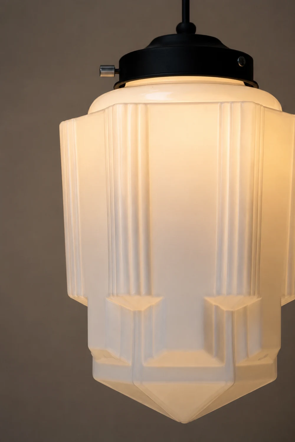 Retro Milk White Glass Geometric Jar Pendant Light - Lumpaz