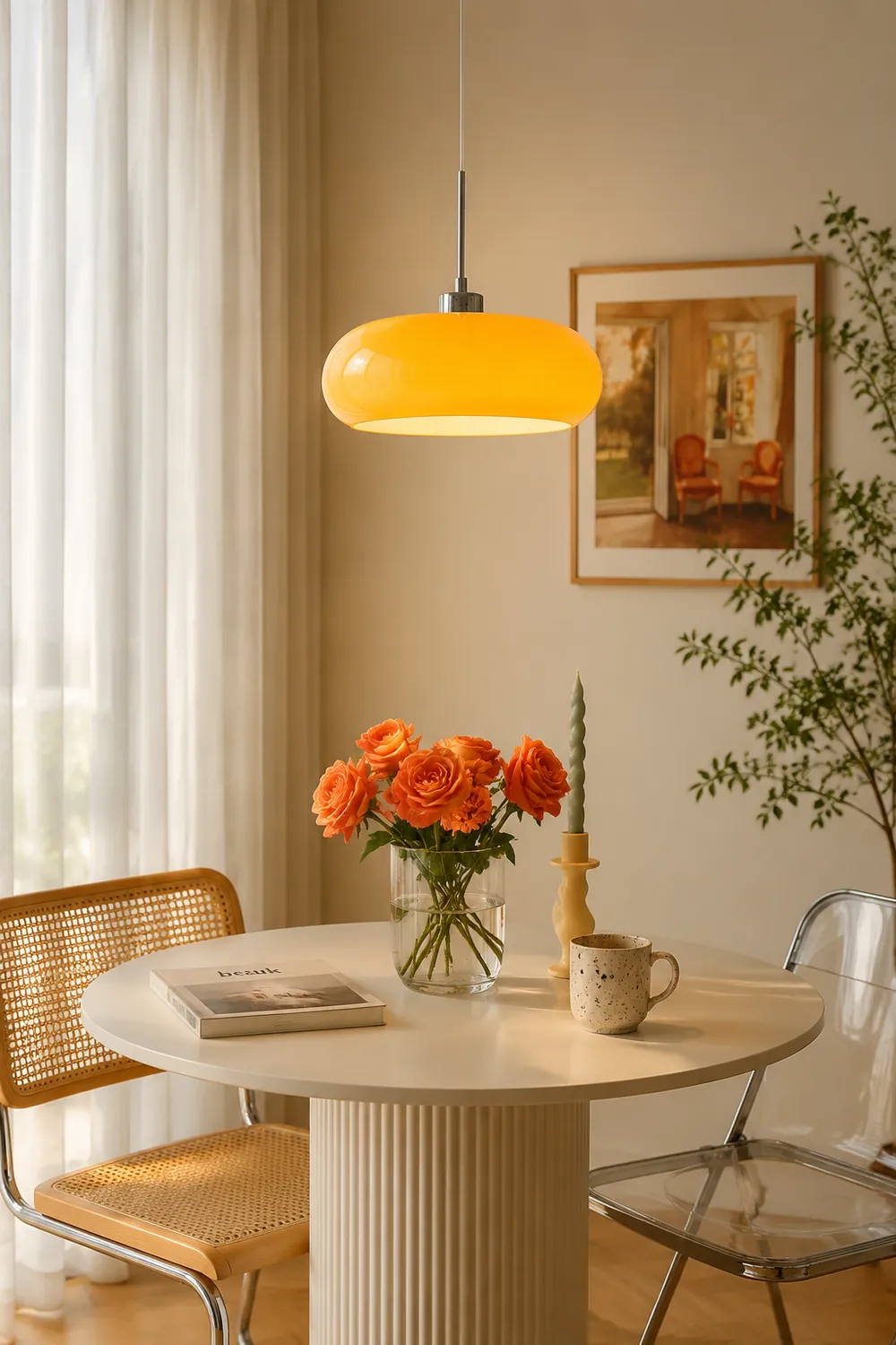 Hailie Brot Form Glas Pendelleuchte, 2 Farbe, ∅28CM - Lumpaz