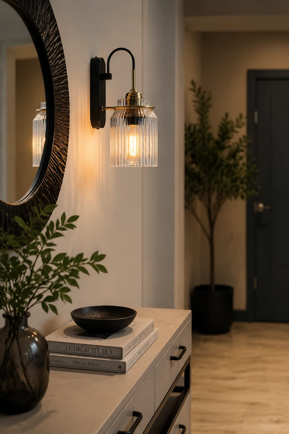 Industria Glass Shade Funnel Wall Lamps - Lumpaz