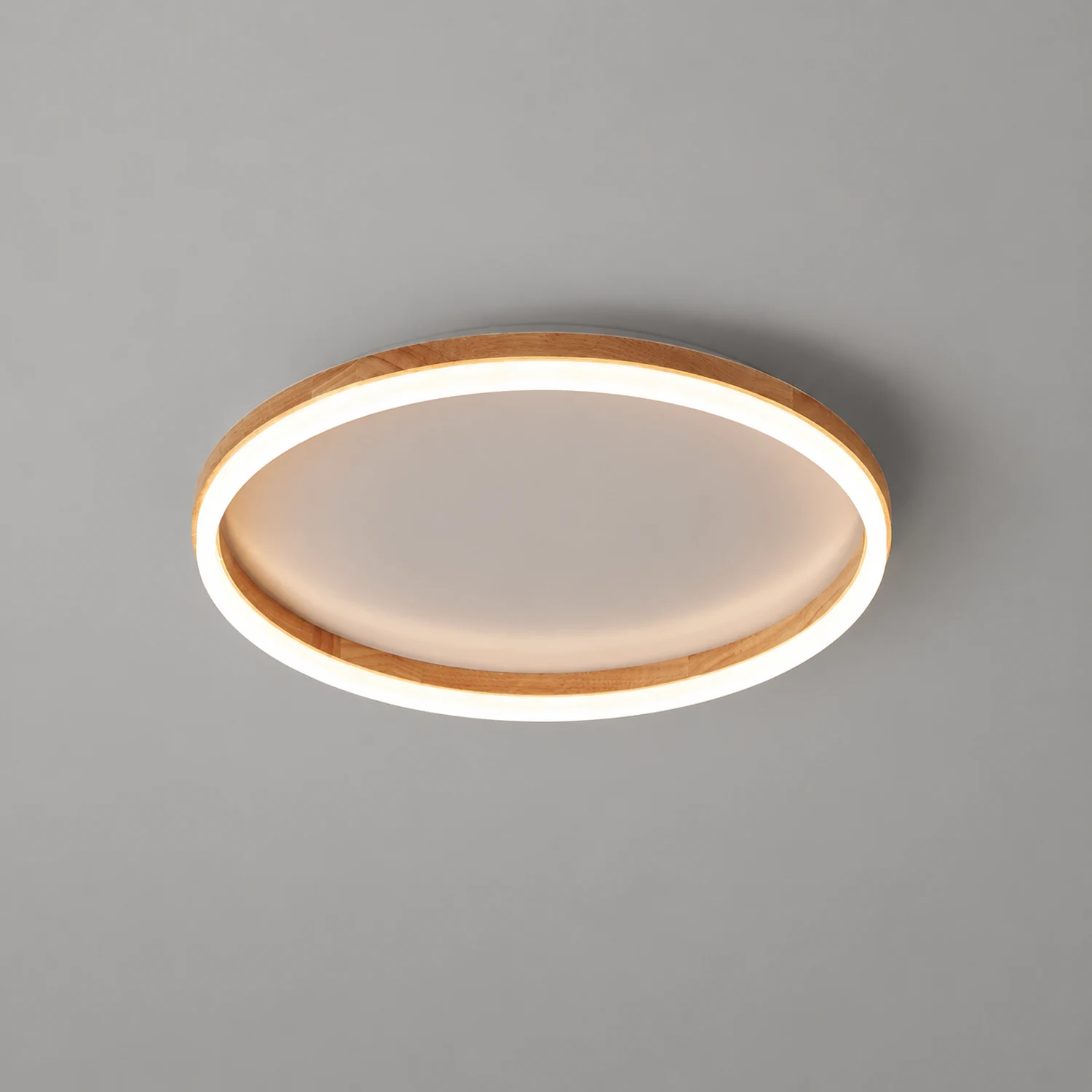 Ozawa Deckenleuchte Äußerer Halo dimmbar, Hölzern & Acryl ∅40/50cm - Lumpaz