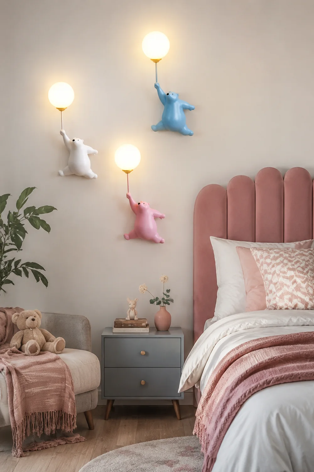 Fateh Wandlampe Bär Ballon, 4 Farben - Lumpaz
