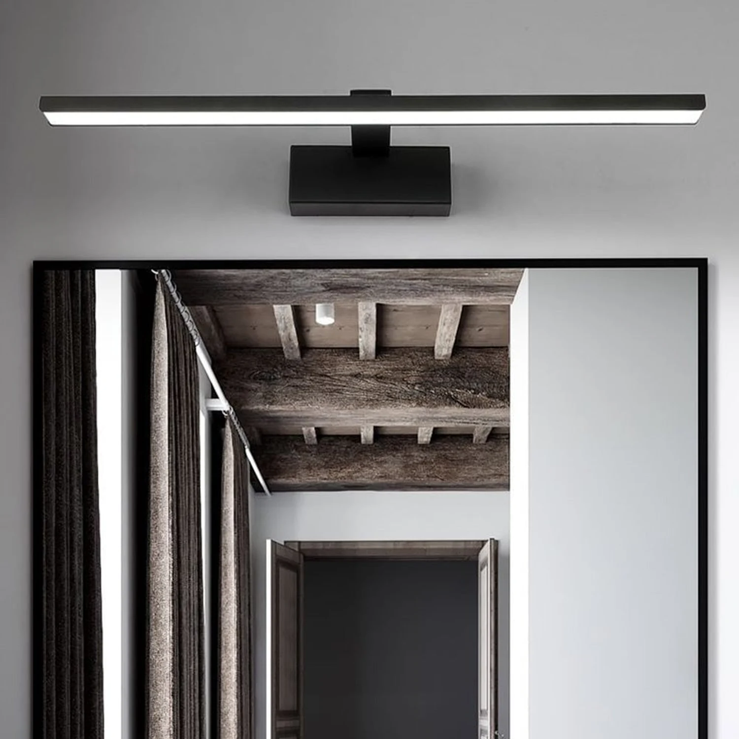 Edge Lineare Spiegelfront Waschtisch-Wandleuchte, L 39/49/59/69CM - Lumpaz