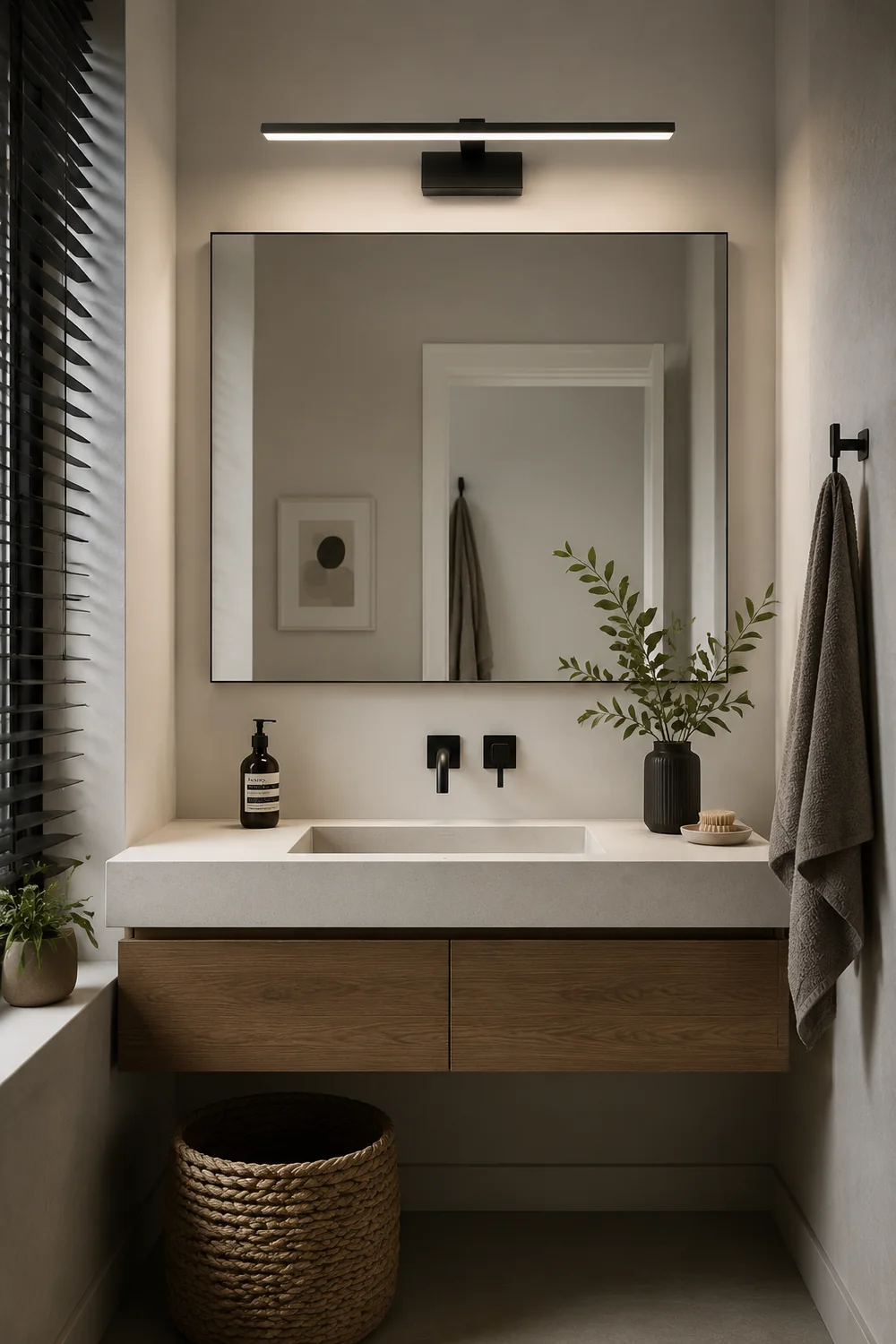 Edge Lineare Spiegelfront Waschtisch-Wandleuchte, L 39/49/59/69CM - Lumpaz
