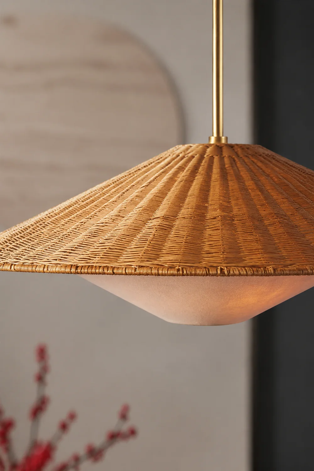 Retro Rattan Handwoven Zen Pendant Light - Lumpaz
