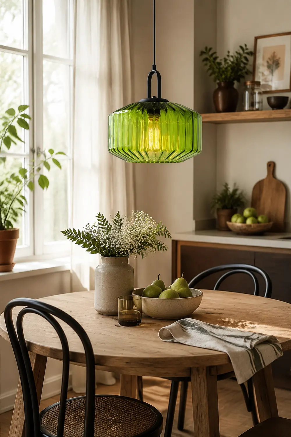 Mid Century Striped Glass Pendant Light - Lumpaz