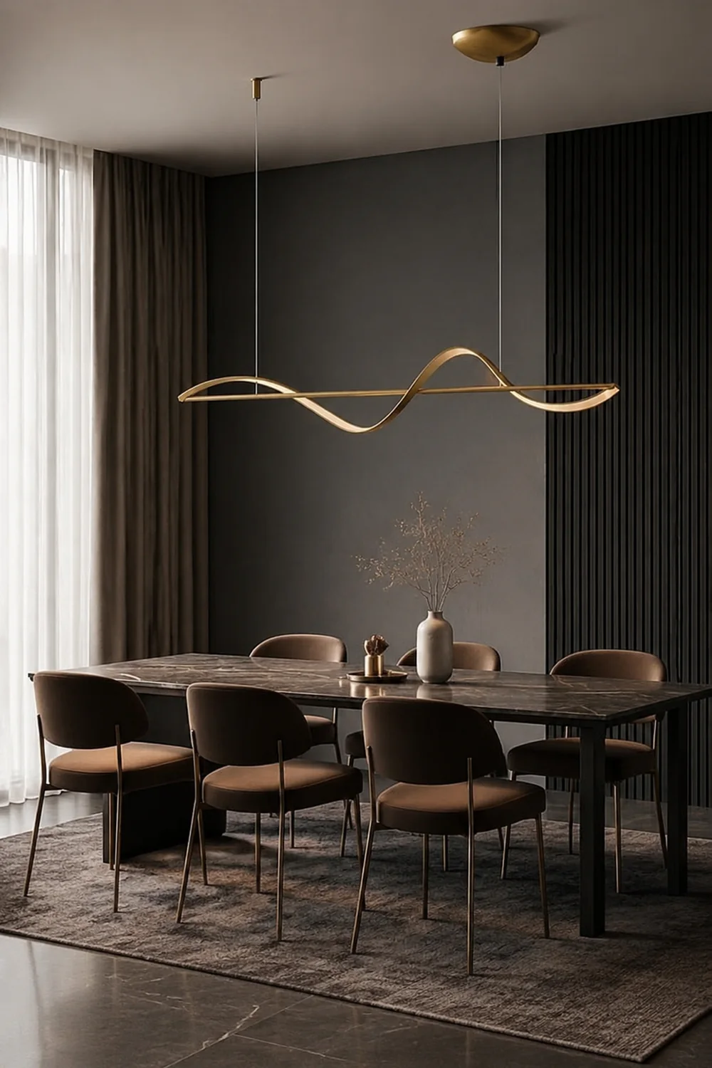 Wellenförmige Pendelleuchte, 120/140CM - Lumpaz