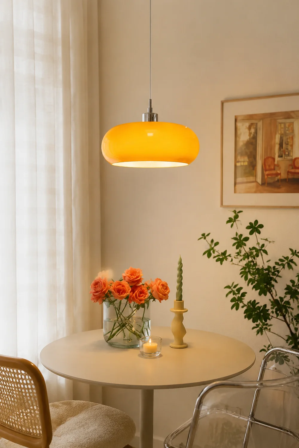 Hailie Brot Form Glas Pendelleuchte, 2 Farbe, ∅28CM - Lumpaz