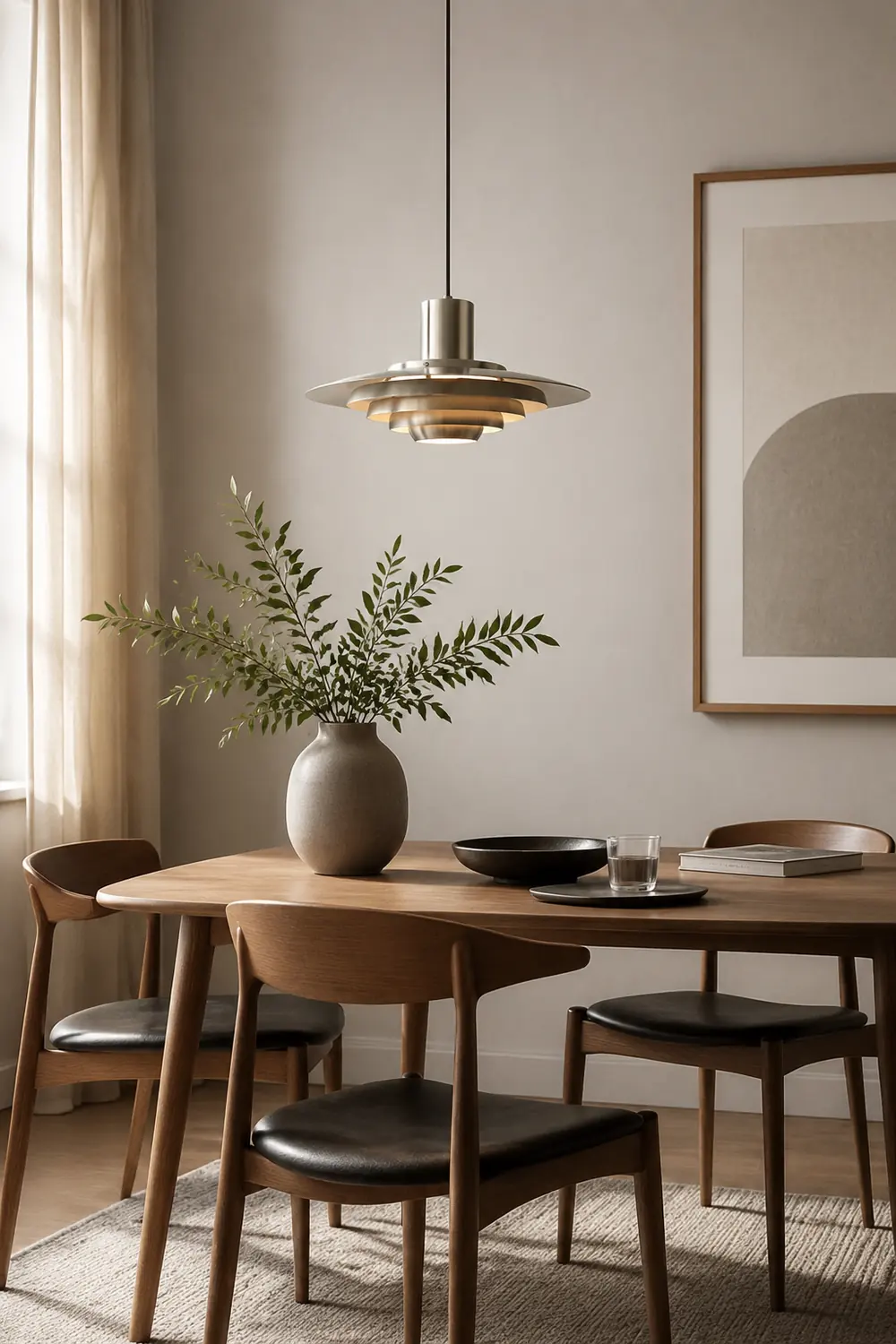 Large Brass Mid Century Modern Hanging Lamp Pendant Light - Lumpaz