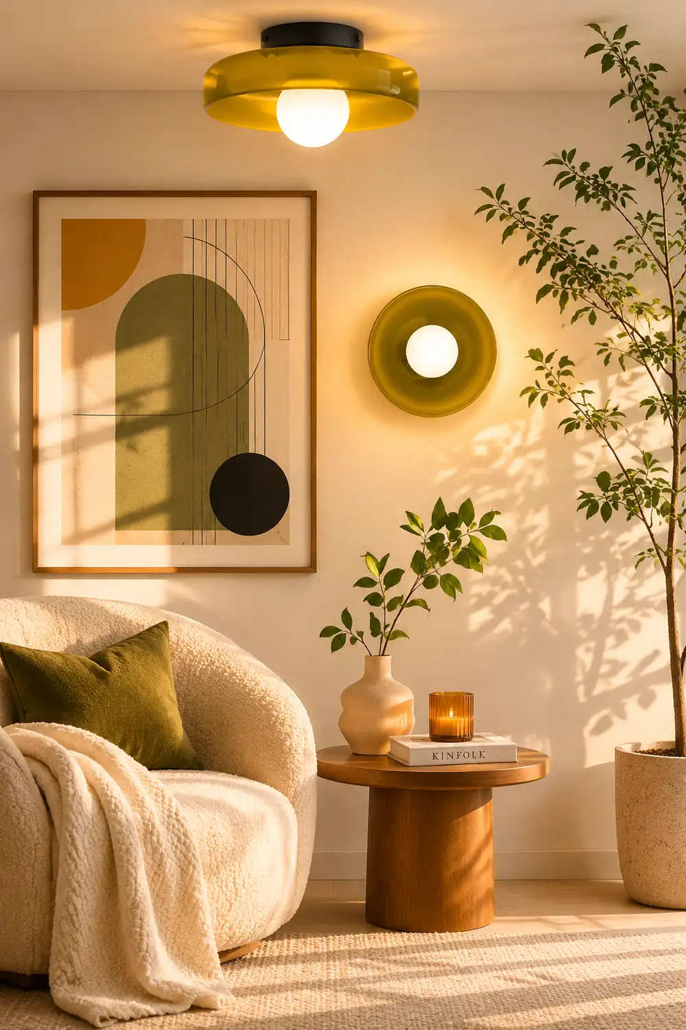 Modern Round Flush Mount Kitchen Ceiling Light - Lumpaz
