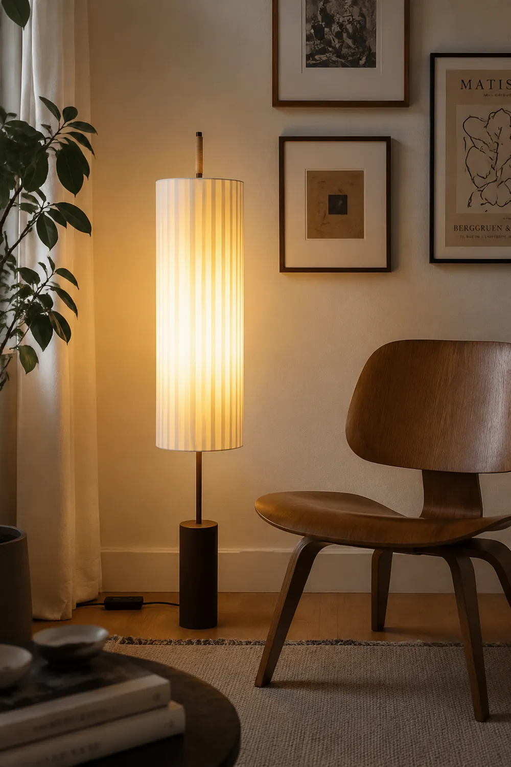 Japanese Style Fabric Wabi Sabi Dorica Floor Lamp - Lumpaz
