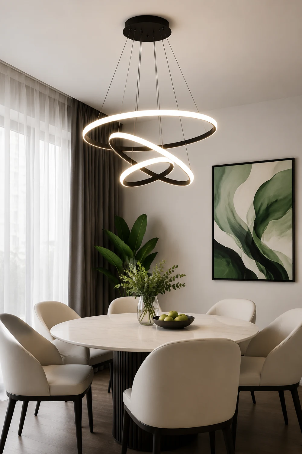 LED Ring Pendant Light Suspended Hanging Ring Chandelier - Lumpaz