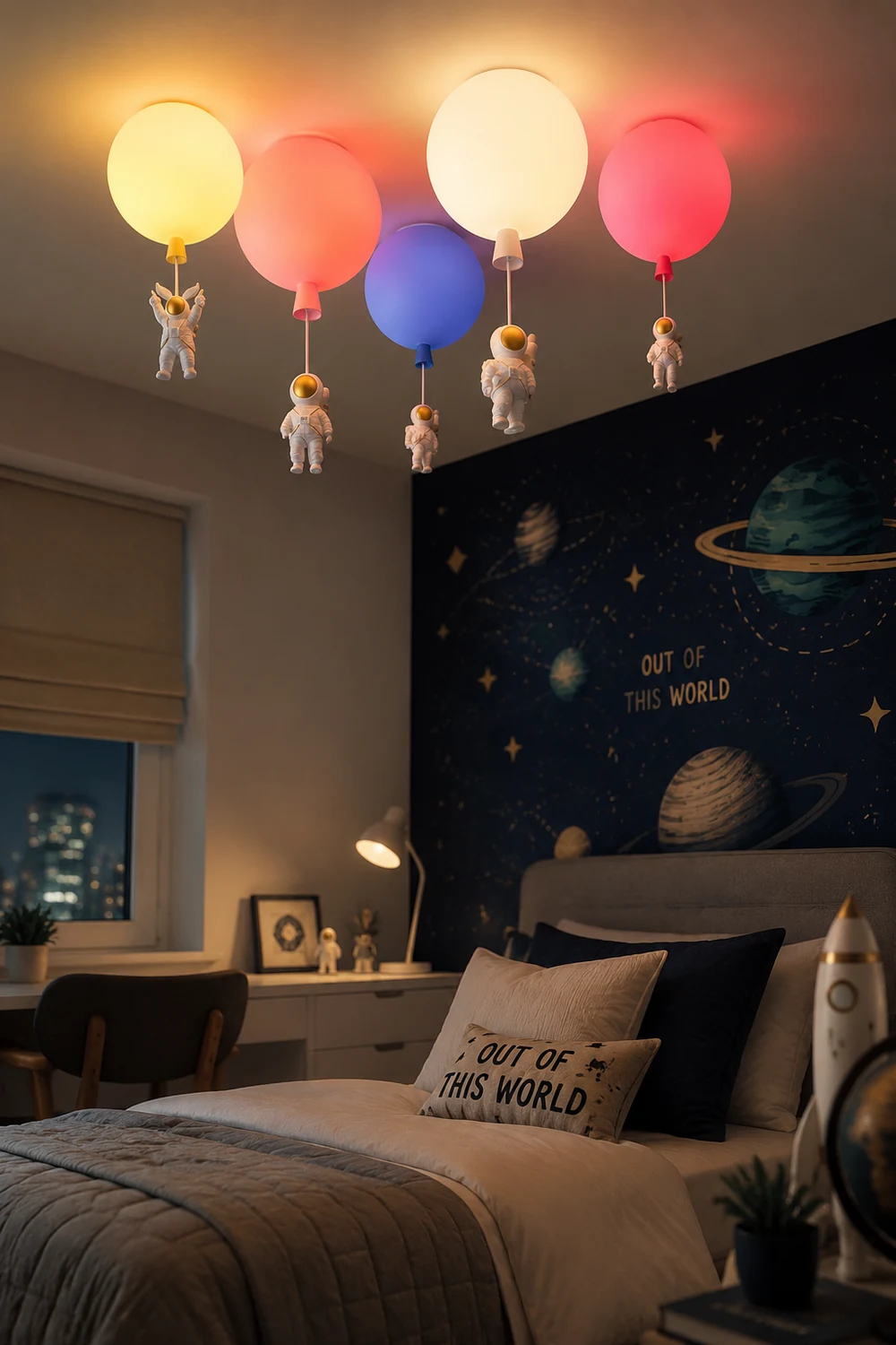 Fateh Astronaut Balloon Flush Mount Deckenleuchte 8 Farben, ∅25/30/35cm - Lumpaz