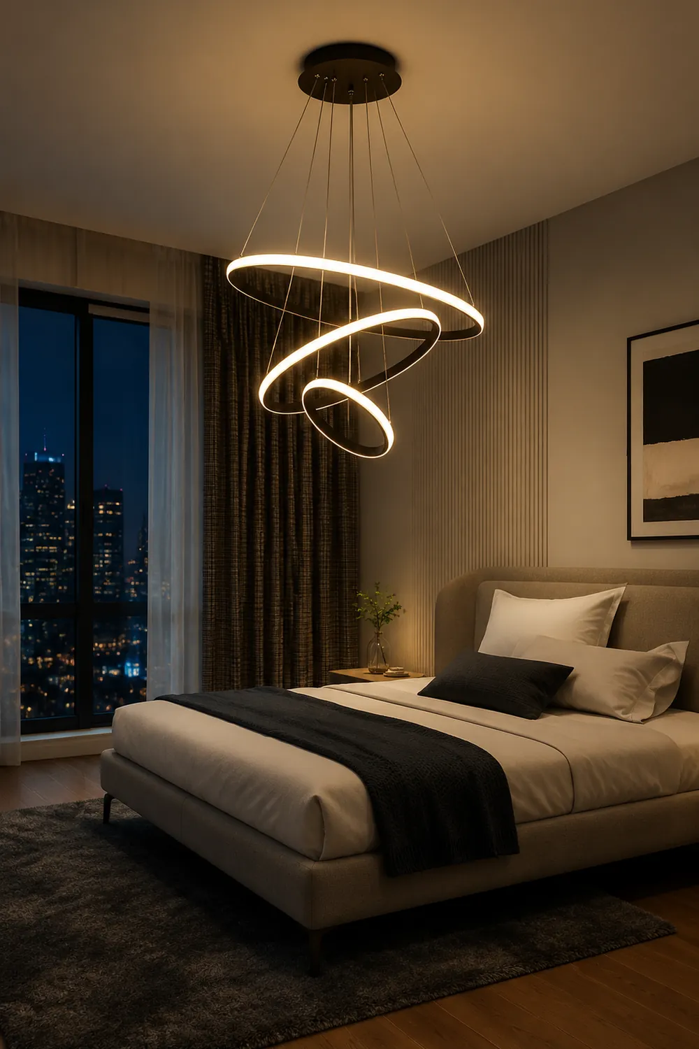 LED Ring Pendant Light Suspended Hanging Ring Chandelier - Lumpaz