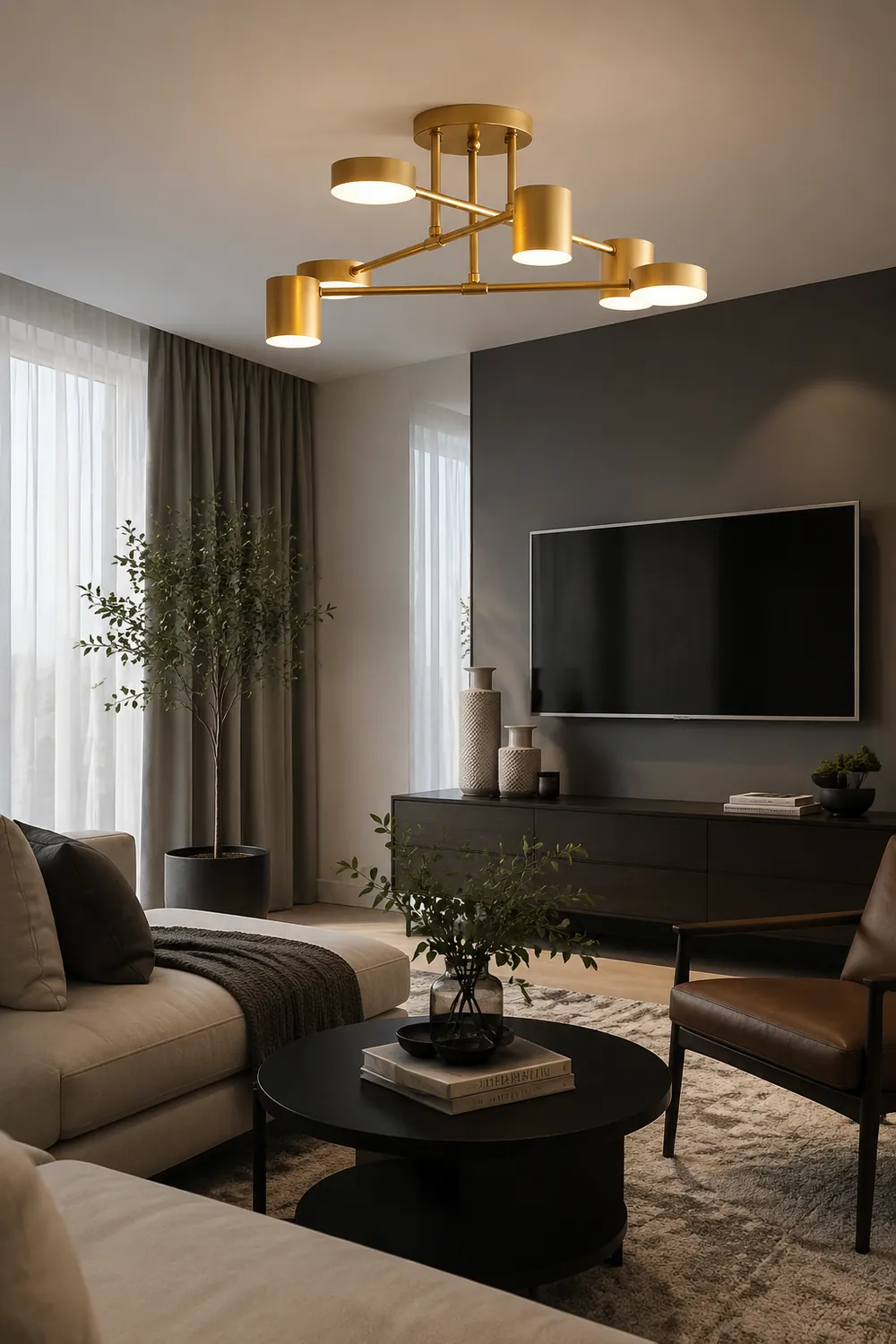 Moderne Kreis-Design Deckenleuchte aus Metall für Wohnzimmer, Schlafzimmer - Lumpaz