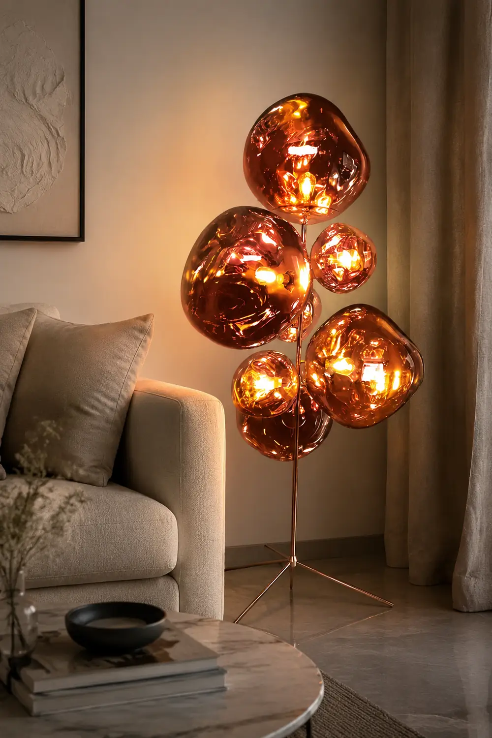 Mirza Stehleuchte 4 Farben, 7 -flammig, ∅38+28CM - Lumpaz