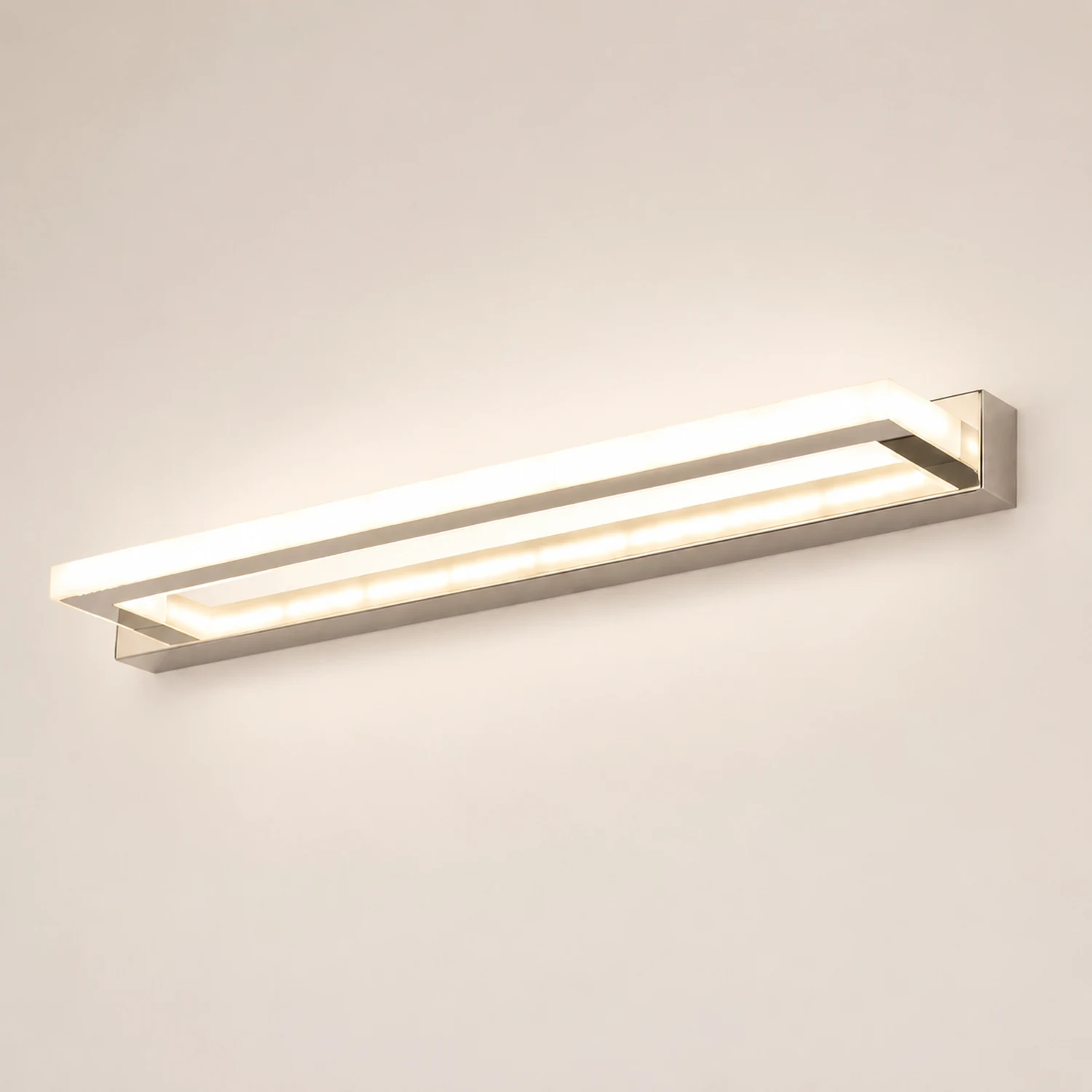 Leigh Rechteckige Spiegelfront Waschtisch-Wandleuchte, L 42/52/62/72CM - Lumpaz