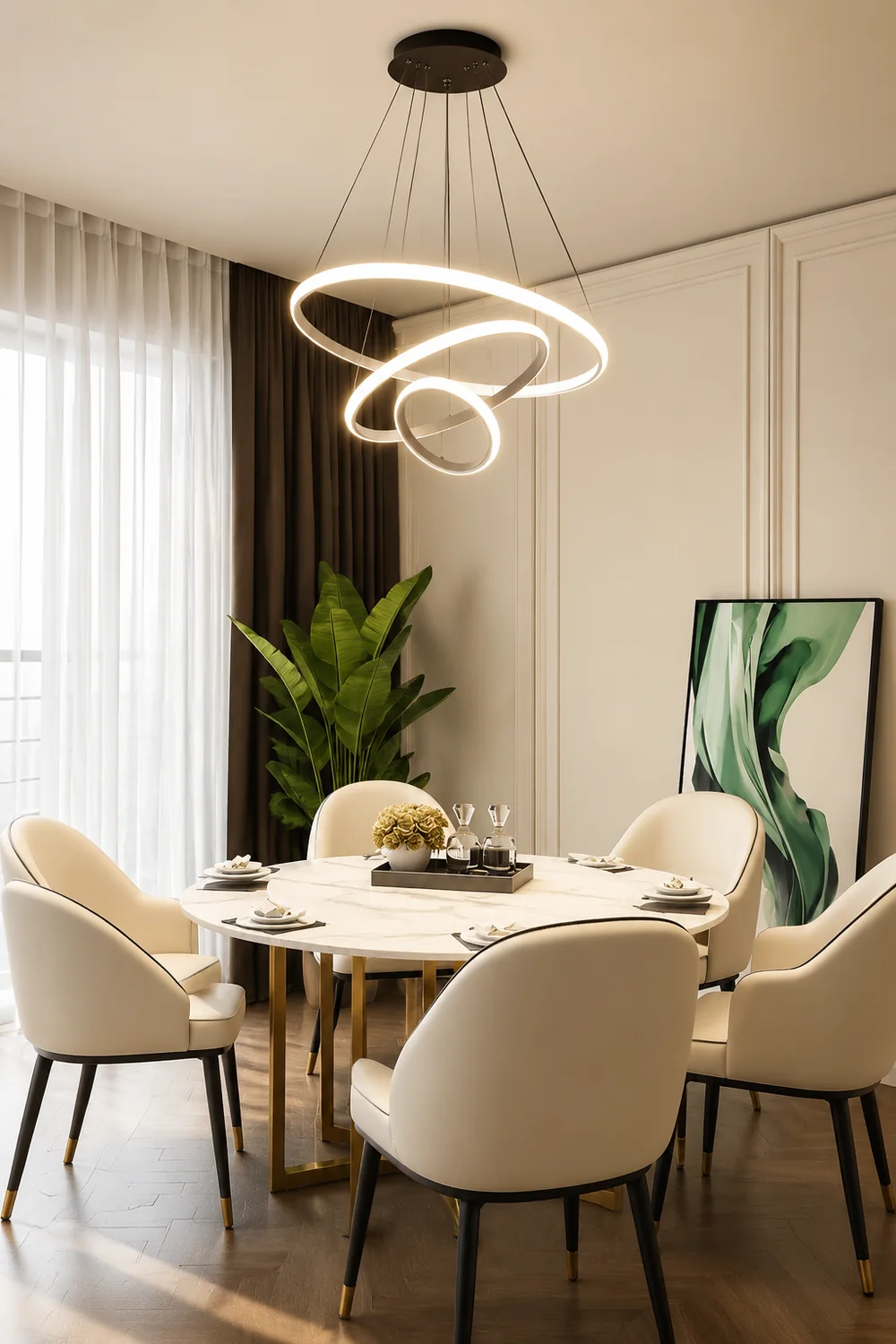 LED Ring Pendant Light Suspended Hanging Ring Chandelier - Lumpaz