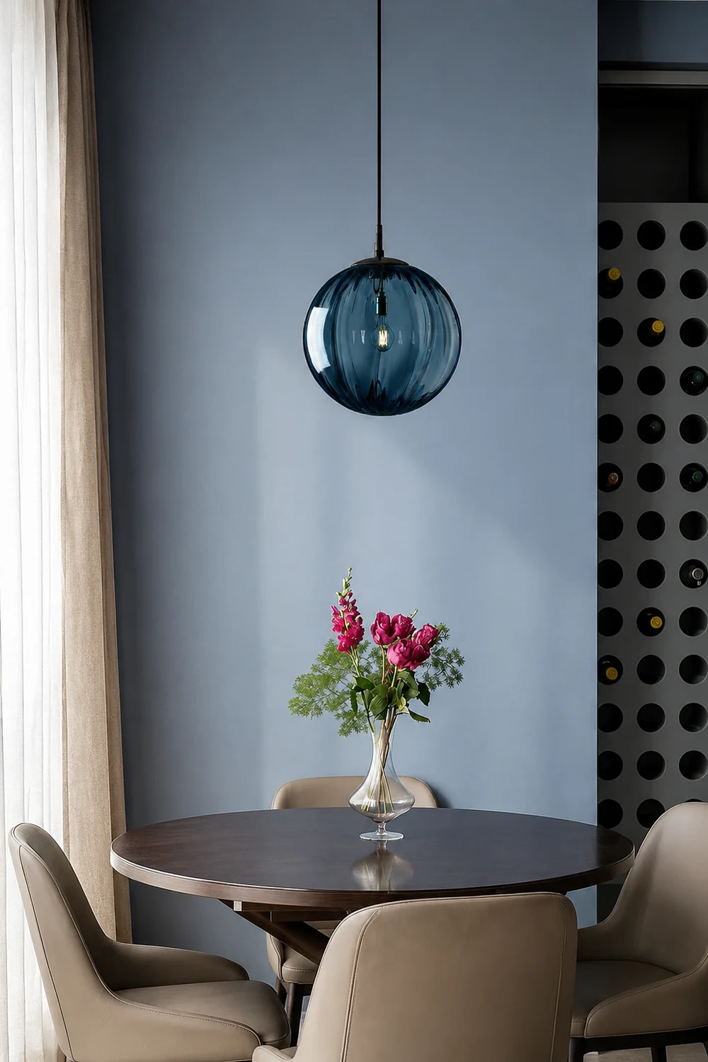Modern Simple Round Glass Pendant Light - Lumpaz
