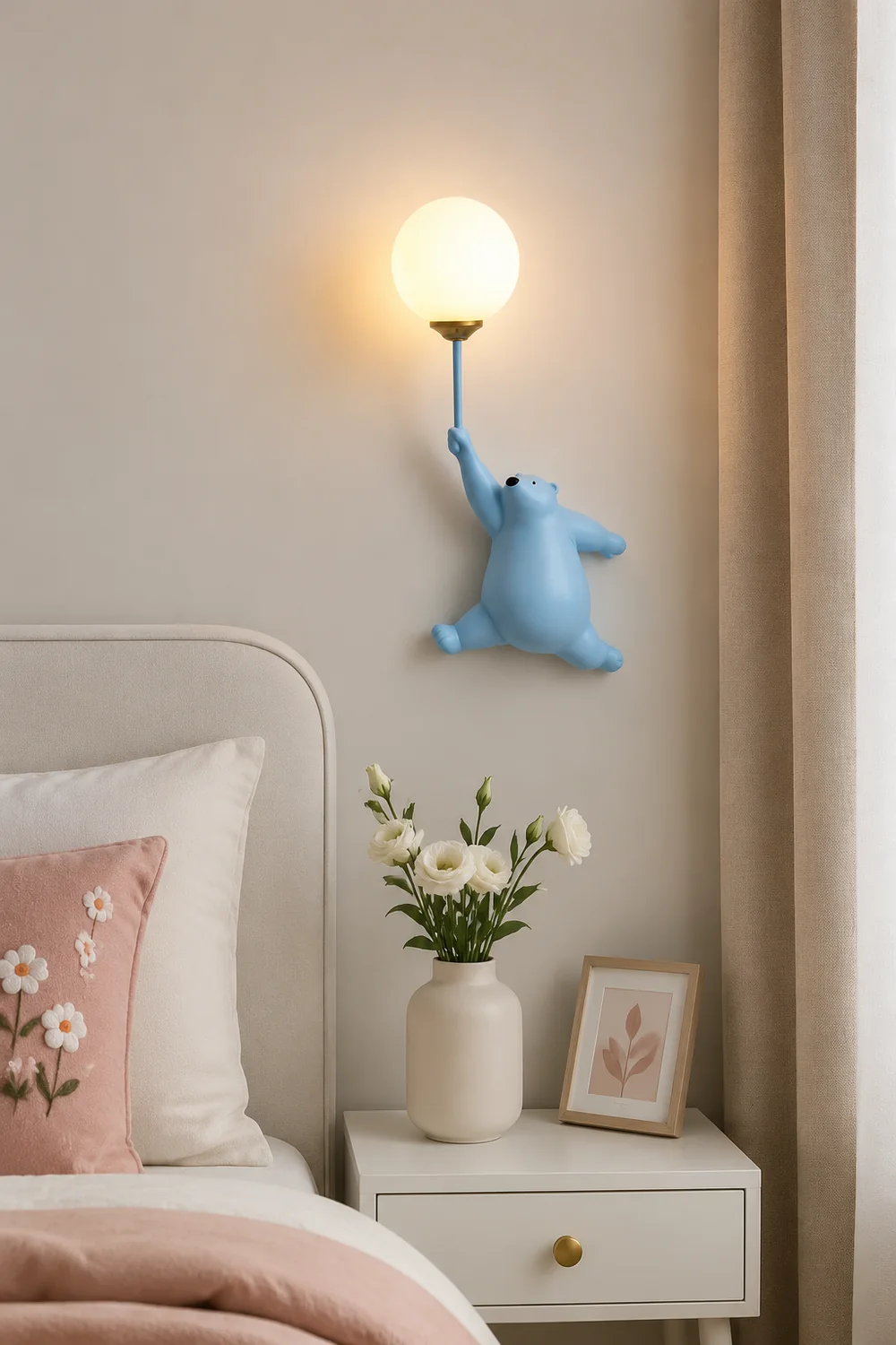 Fateh Wandlampe Bär Ballon, 4 Farben - Lumpaz