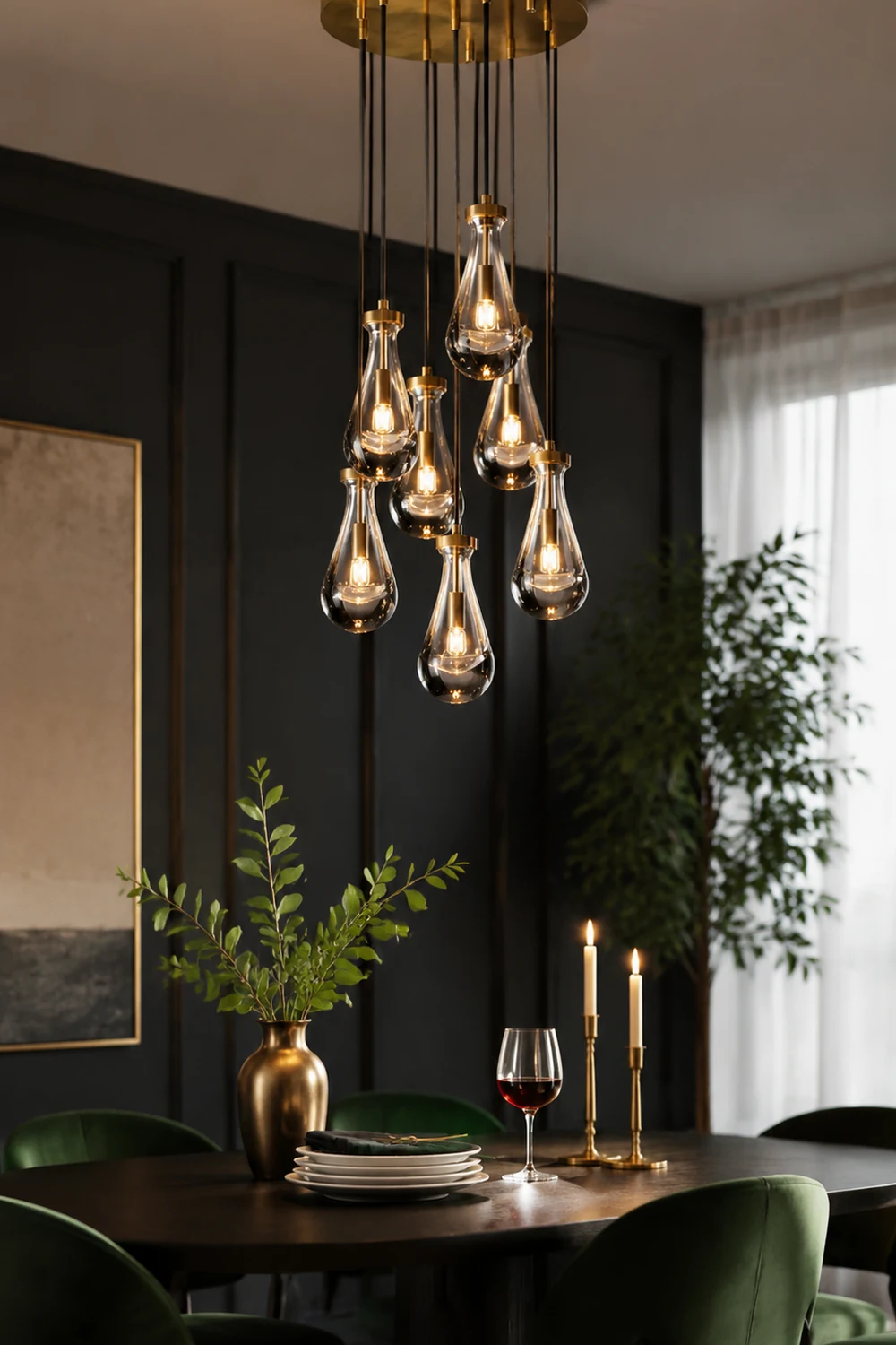 Modern Art Deco Raindrop Chandelier - Lumpaz