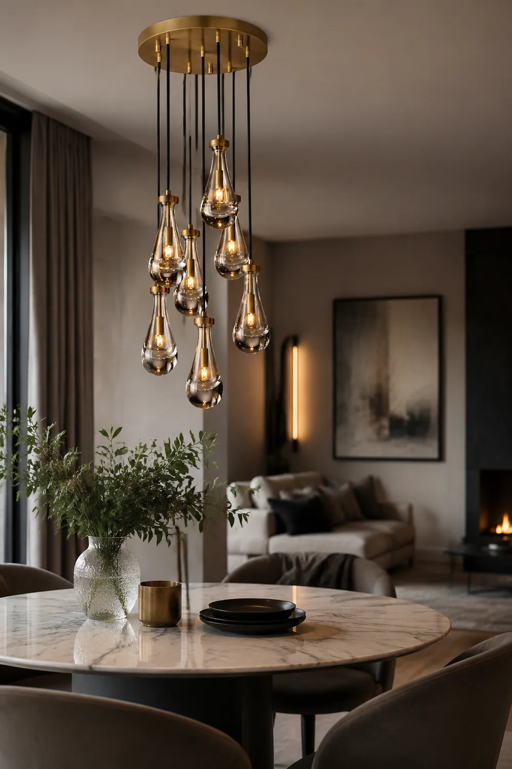 Modern Art Deco Raindrop Chandelier - Lumpaz