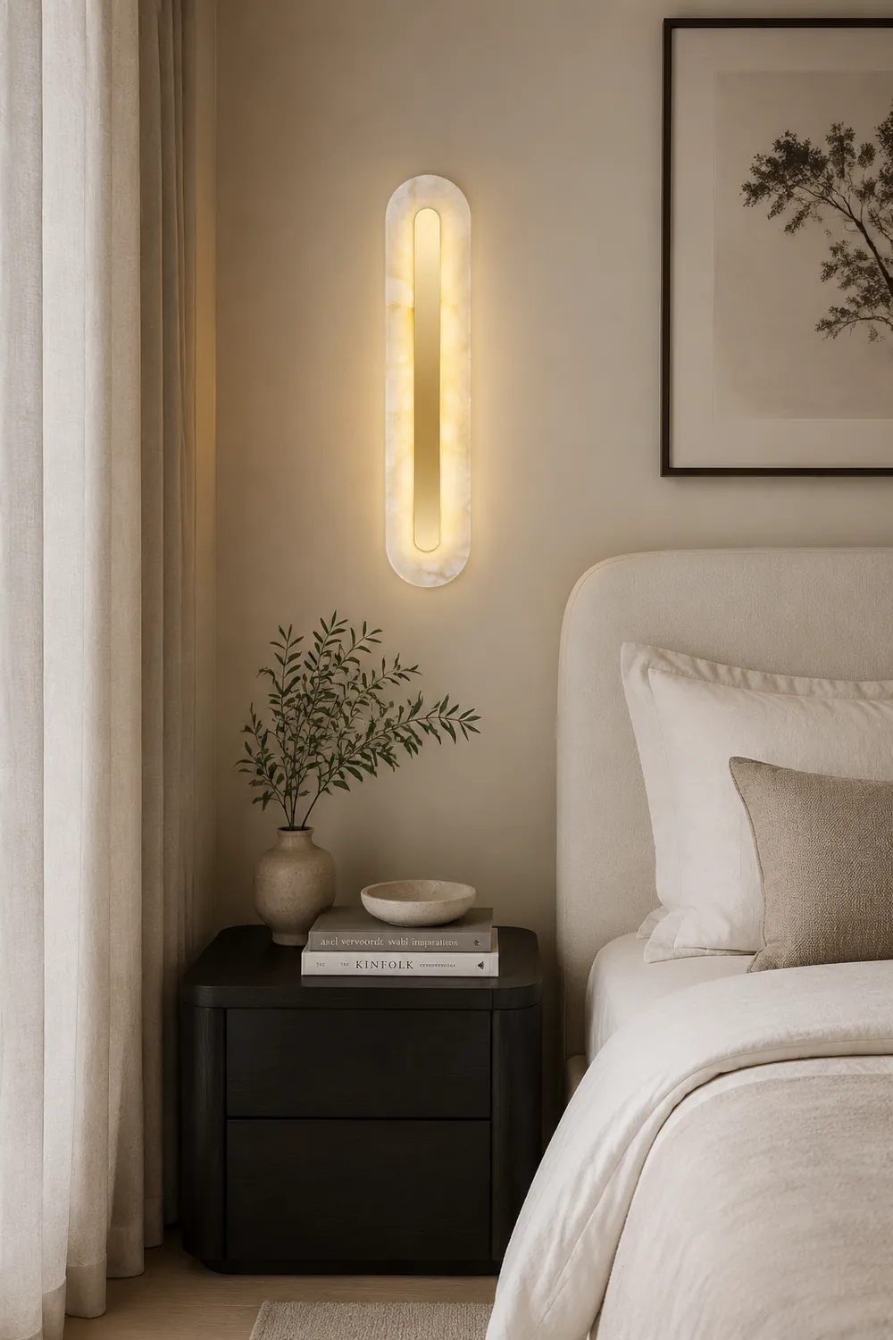 Alabaster Rounded Wall Light - Lumpaz