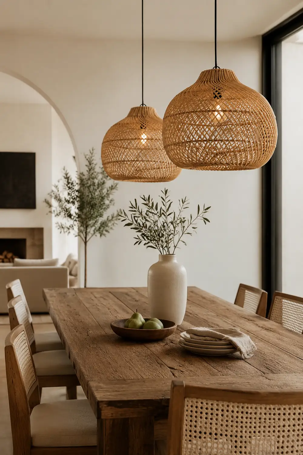Handmade Wicker Basket Rattan Pendant Light - Lumpaz