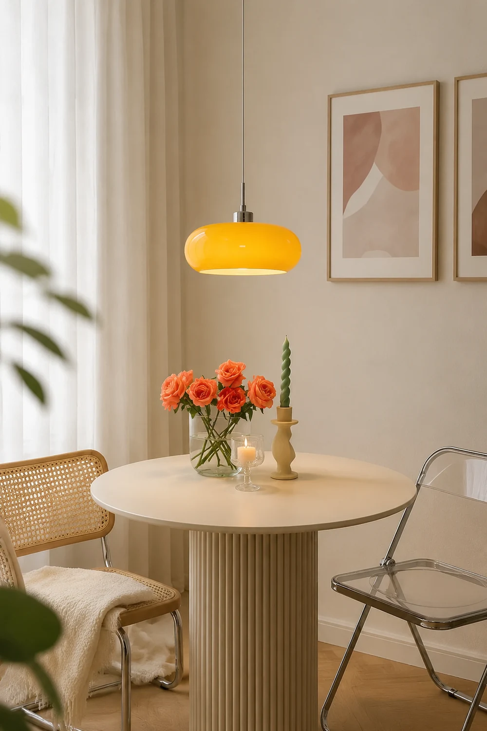 Hailie Brot Form Glas Pendelleuchte, 2 Farbe, ∅28CM - Lumpaz