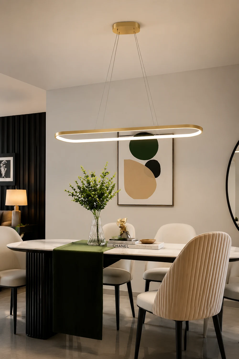 Edge Moderne Kreis LED Pendelleuchte aus Metall für Esszimmer - Lumpaz