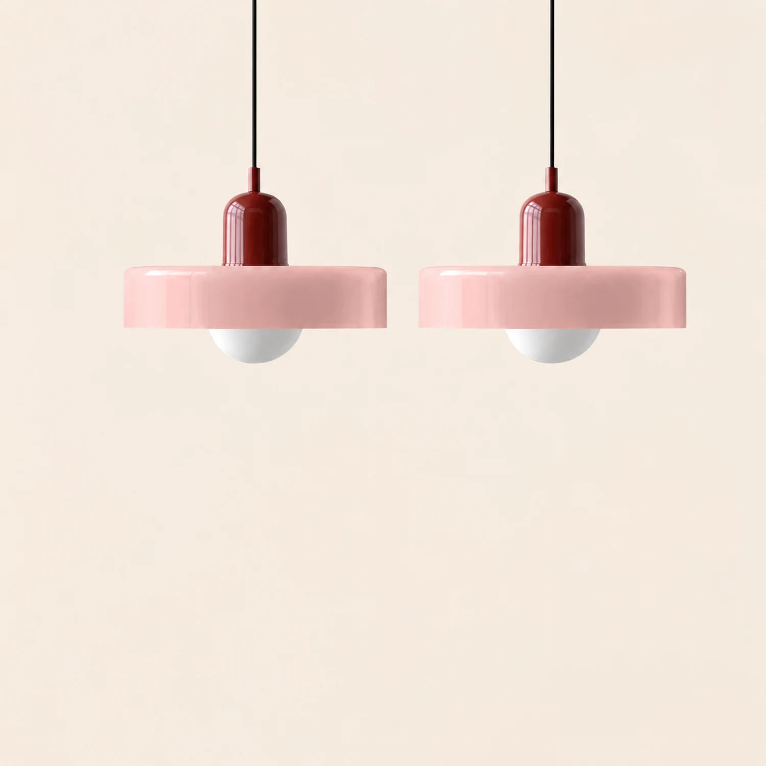 2 Heads Modern Bauhaus Glass Pendant Light - Lumpaz