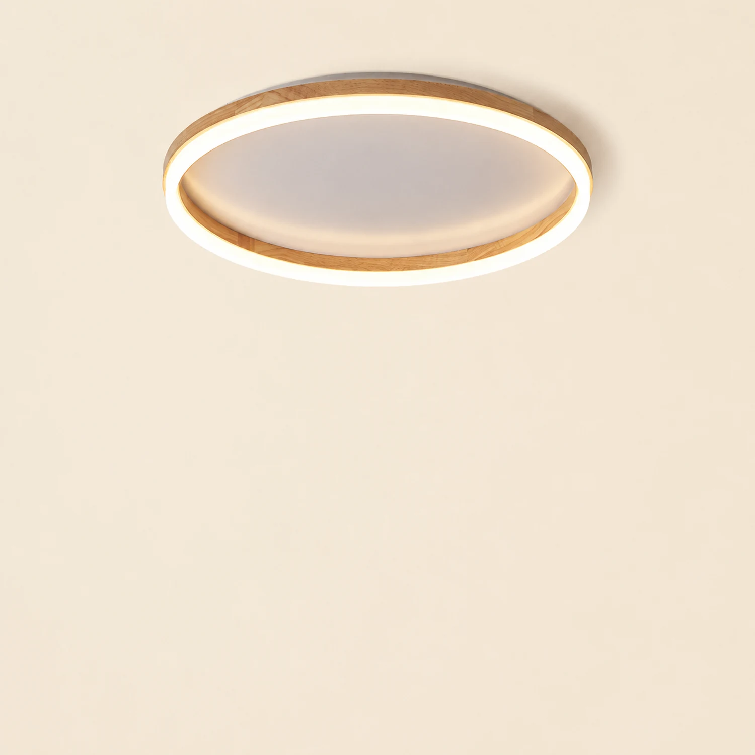 Ozawa Deckenleuchte Äußerer Halo dimmbar, Hölzern & Acryl ∅40/50cm - Lumpaz