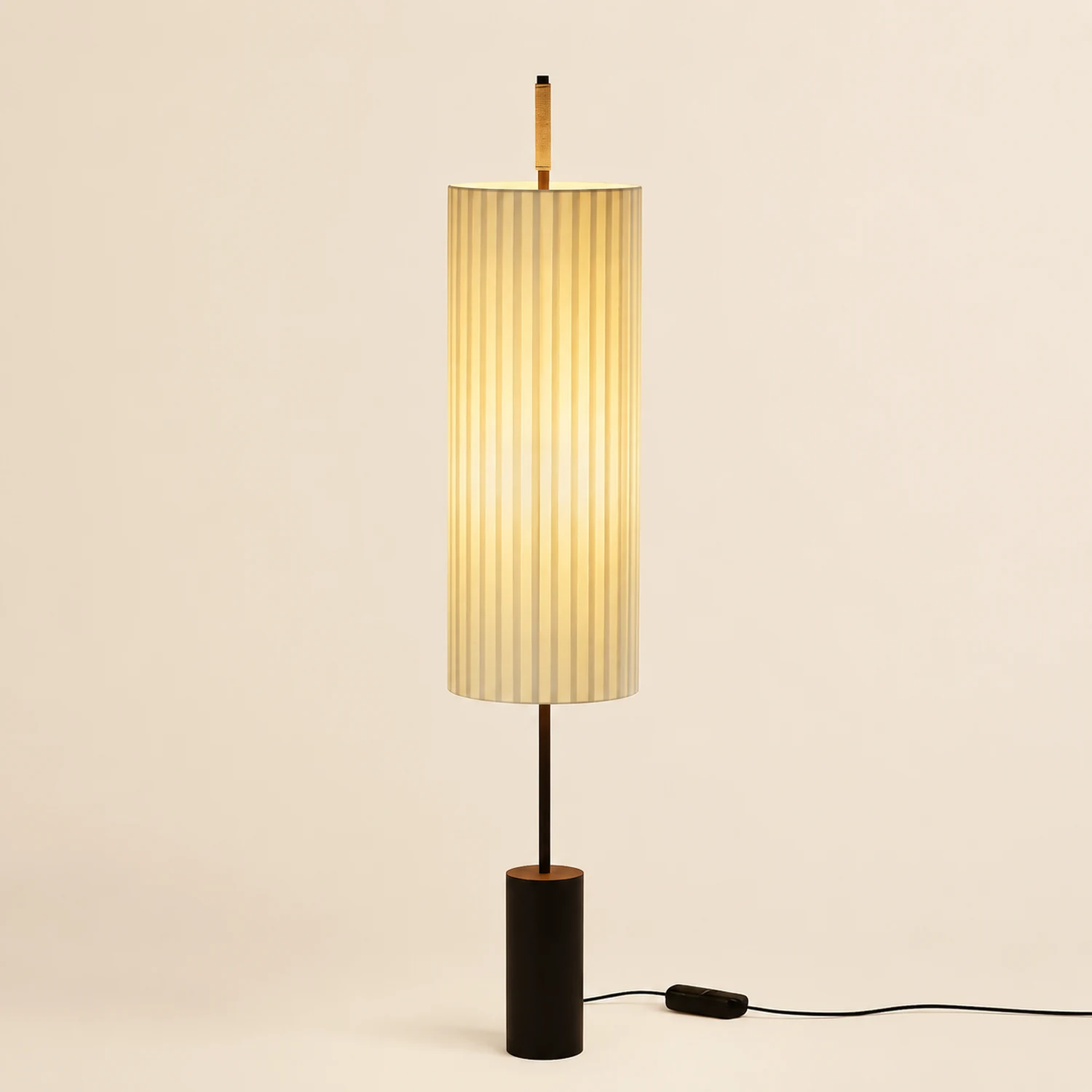 Japanese Style Fabric Wabi Sabi Dorica Floor Lamp - Lumpaz