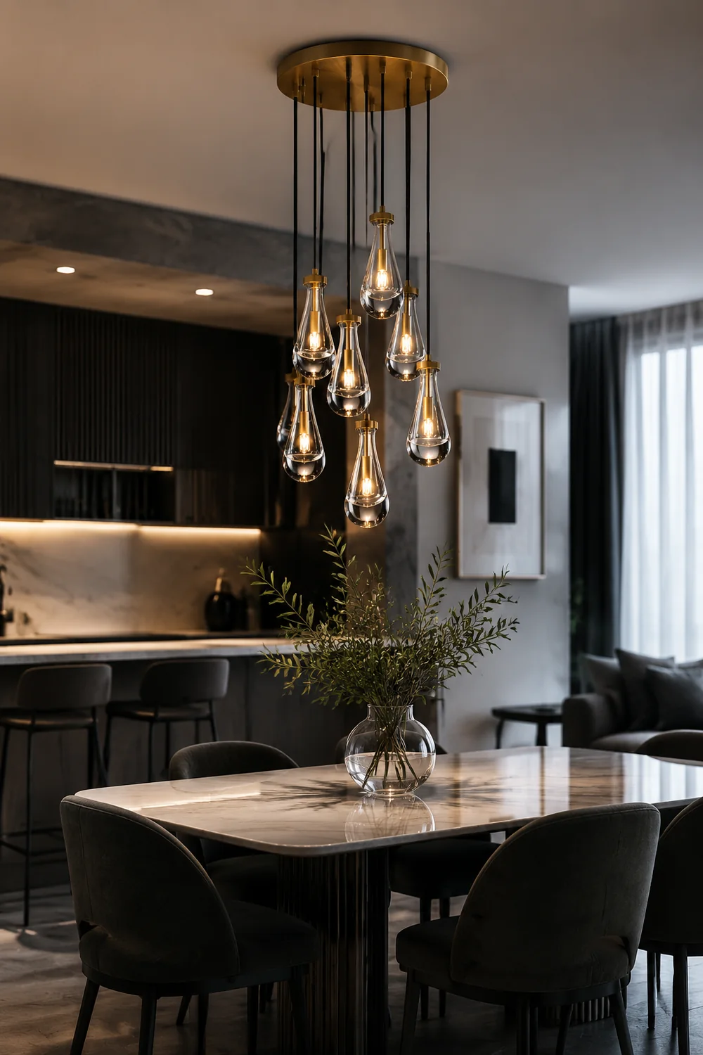 Modern Art Deco Raindrop Chandelier - Lumpaz