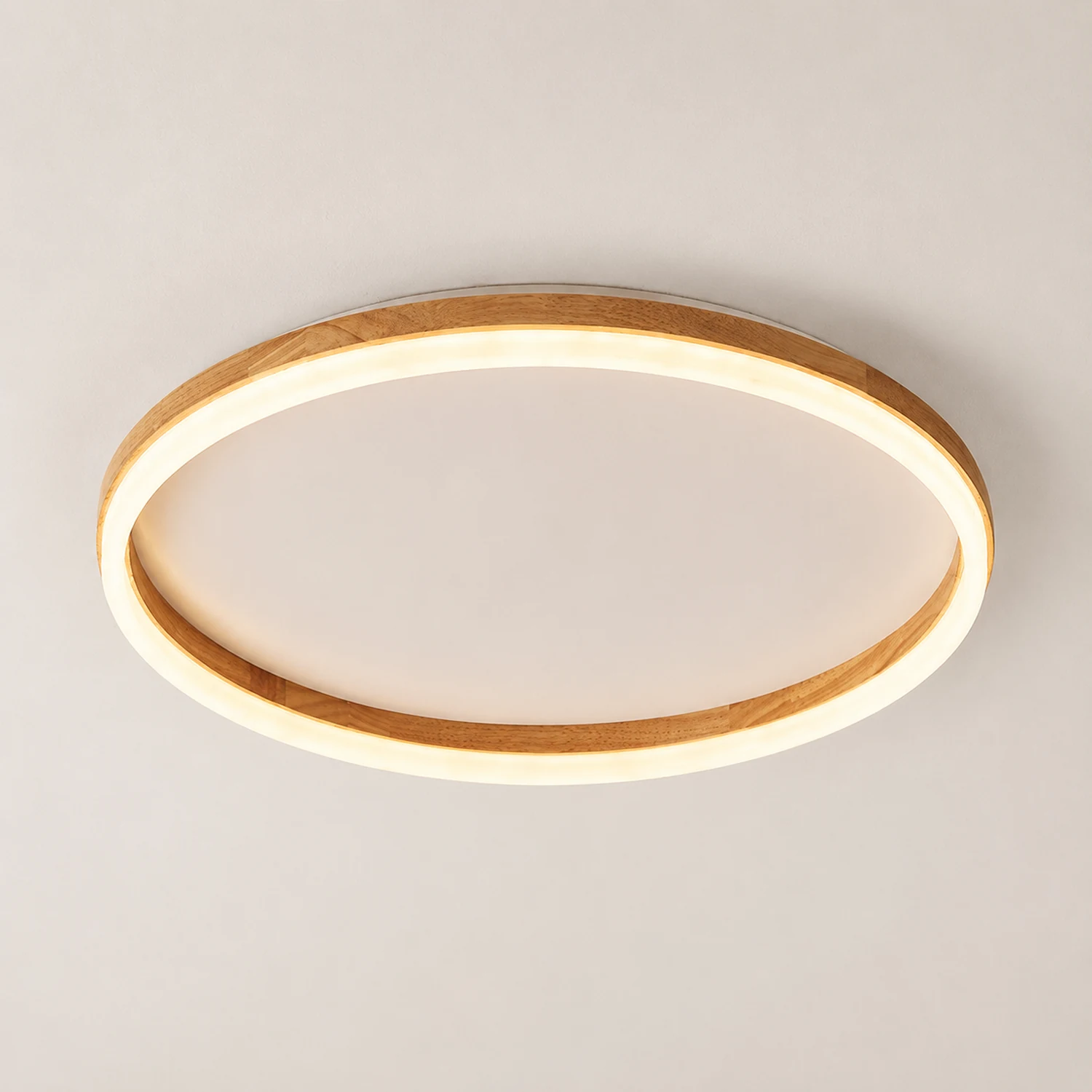 Ozawa Deckenleuchte Äußerer Halo dimmbar, Hölzern & Acryl ∅40/50cm - Lumpaz