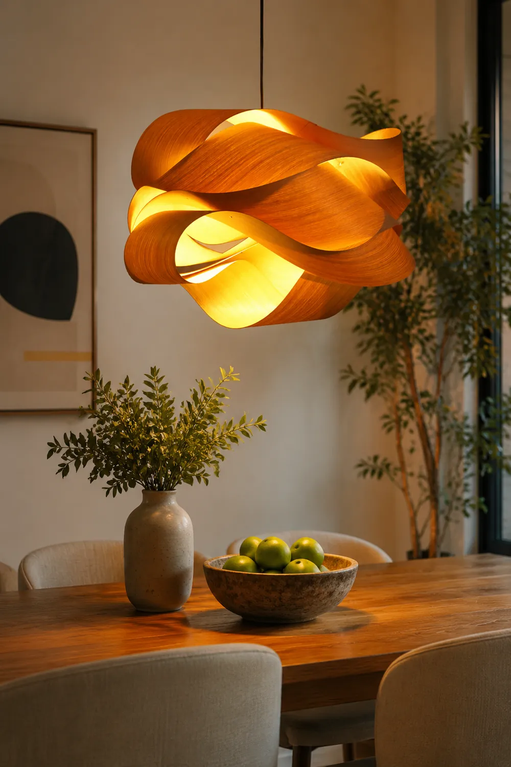 Modern Irregular Wood Pendant Light For Kitchen - Lumpaz