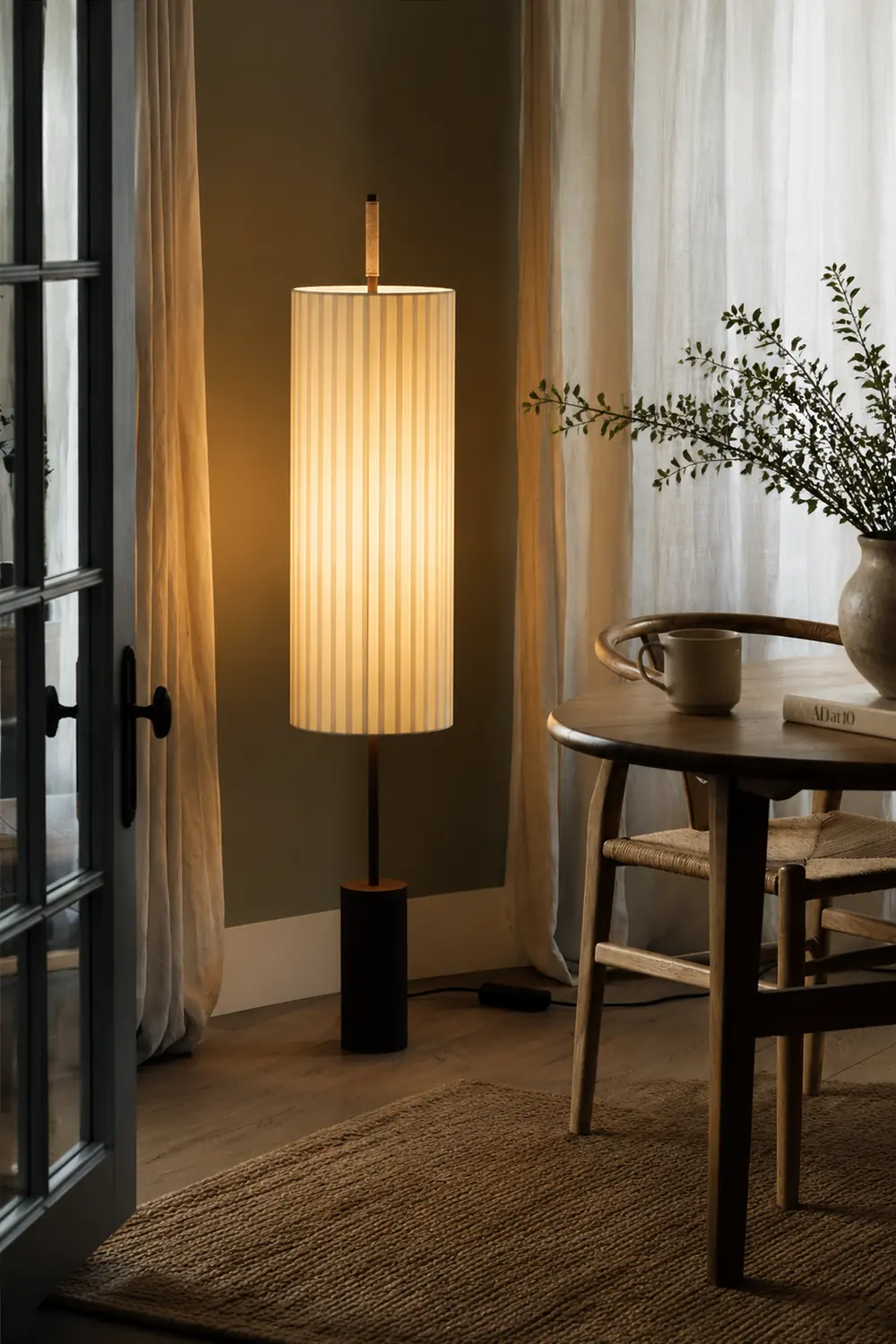 Japanese Style Fabric Wabi Sabi Dorica Floor Lamp - Lumpaz