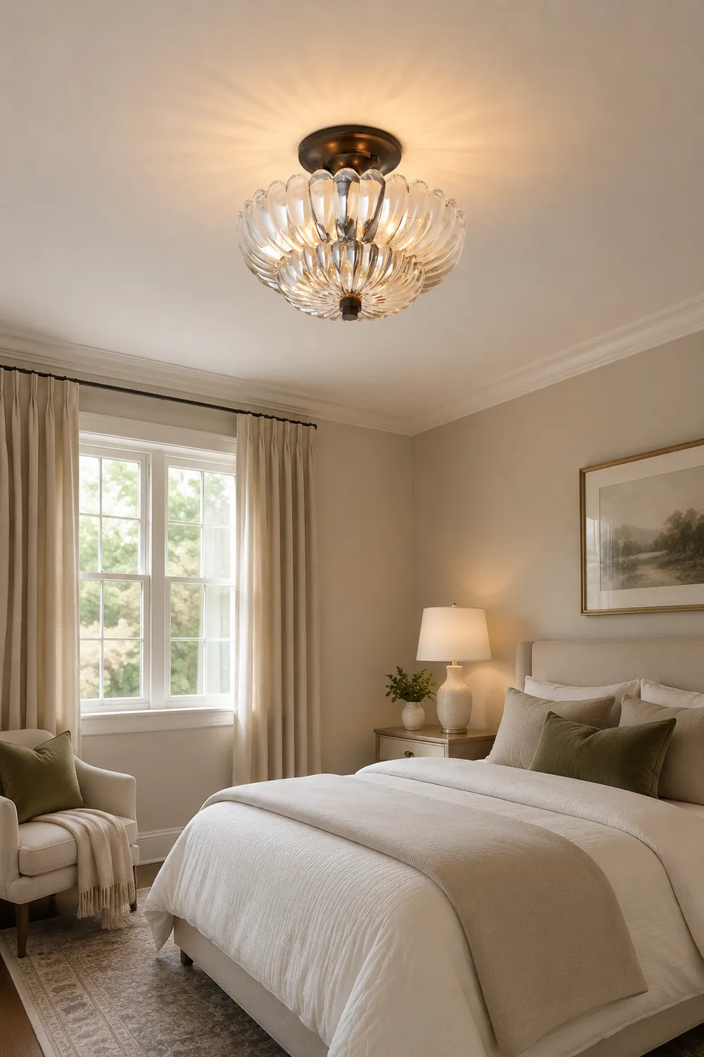 Vintage Amber Glass Semi-Flush Ceiling Light Shades Of Light - Lumpaz