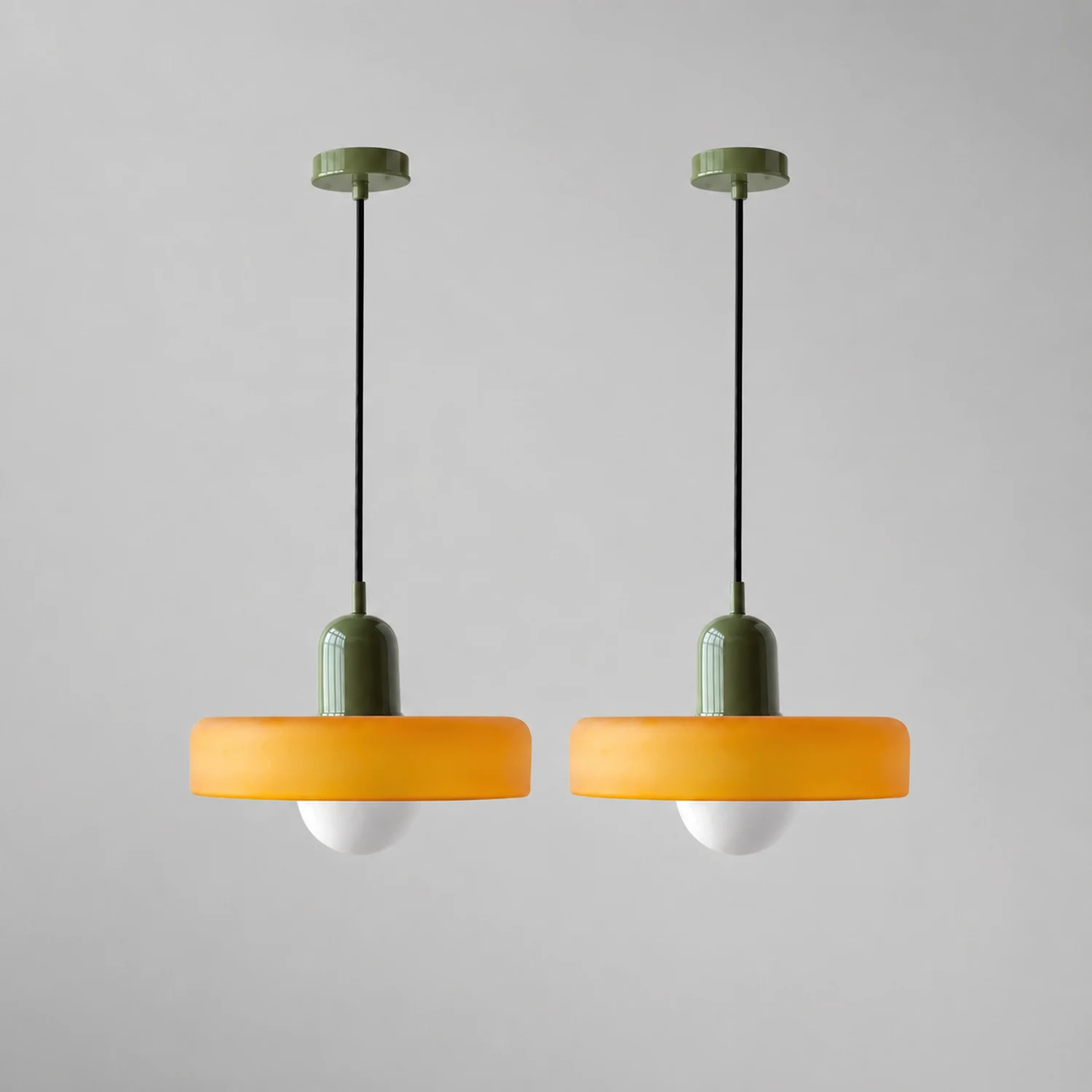 2 Heads Modern Bauhaus Glass Pendant Light - Lumpaz