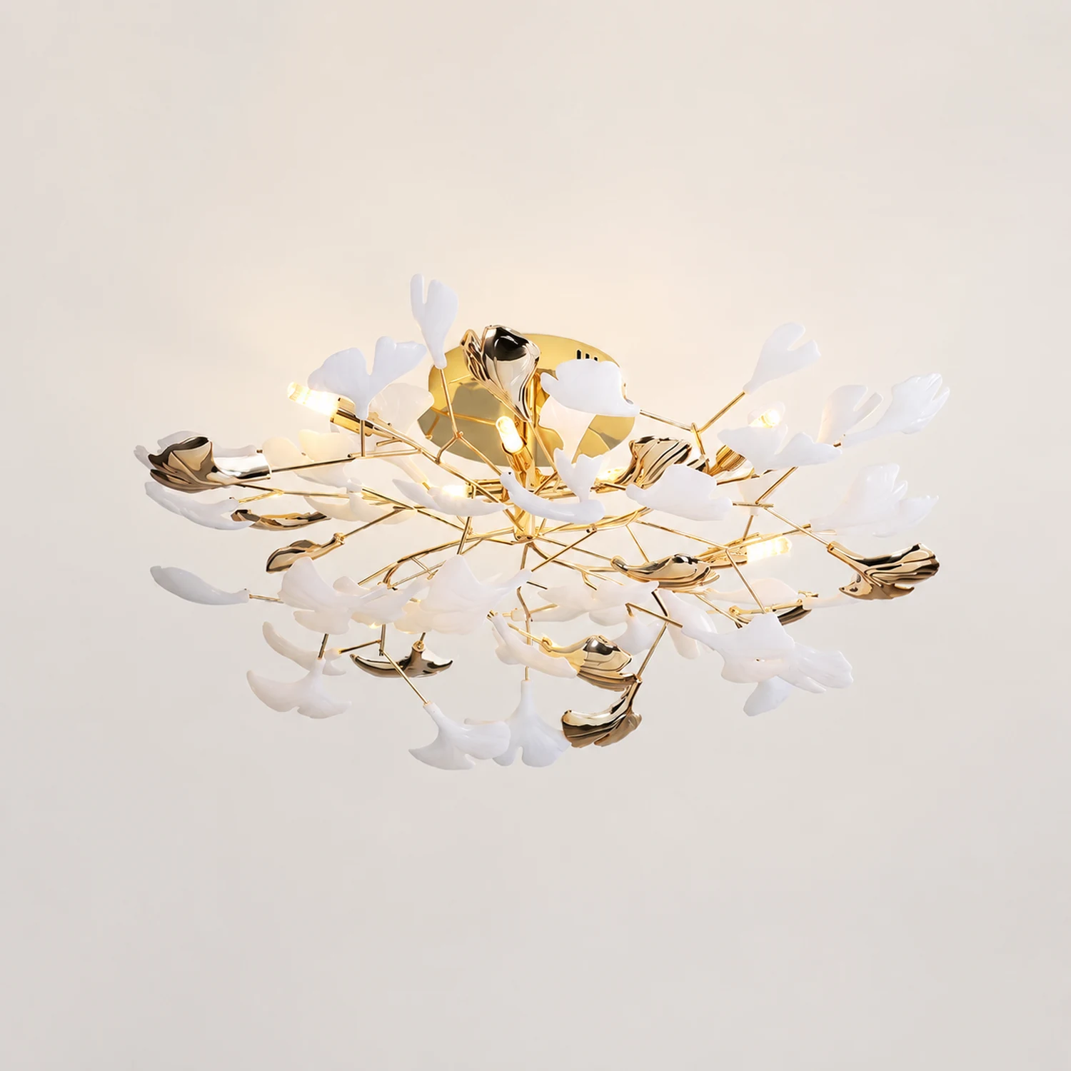 Ophelia Flush Mount Deckenleuchte, 36/47/48/56/60/76 Blätter, Keramik & Metall - Lumpaz