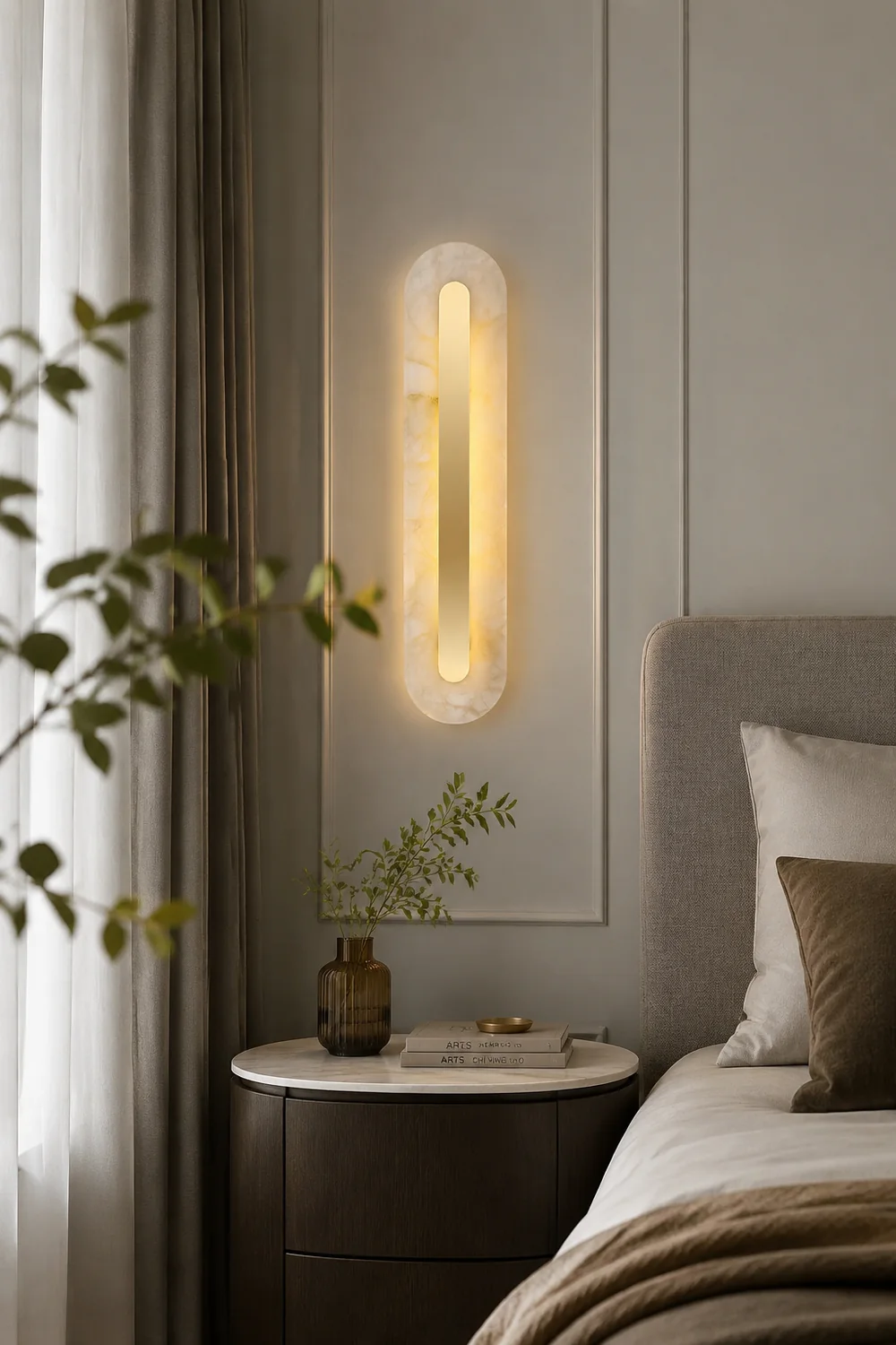 Alabaster Rounded Wall Light - Lumpaz