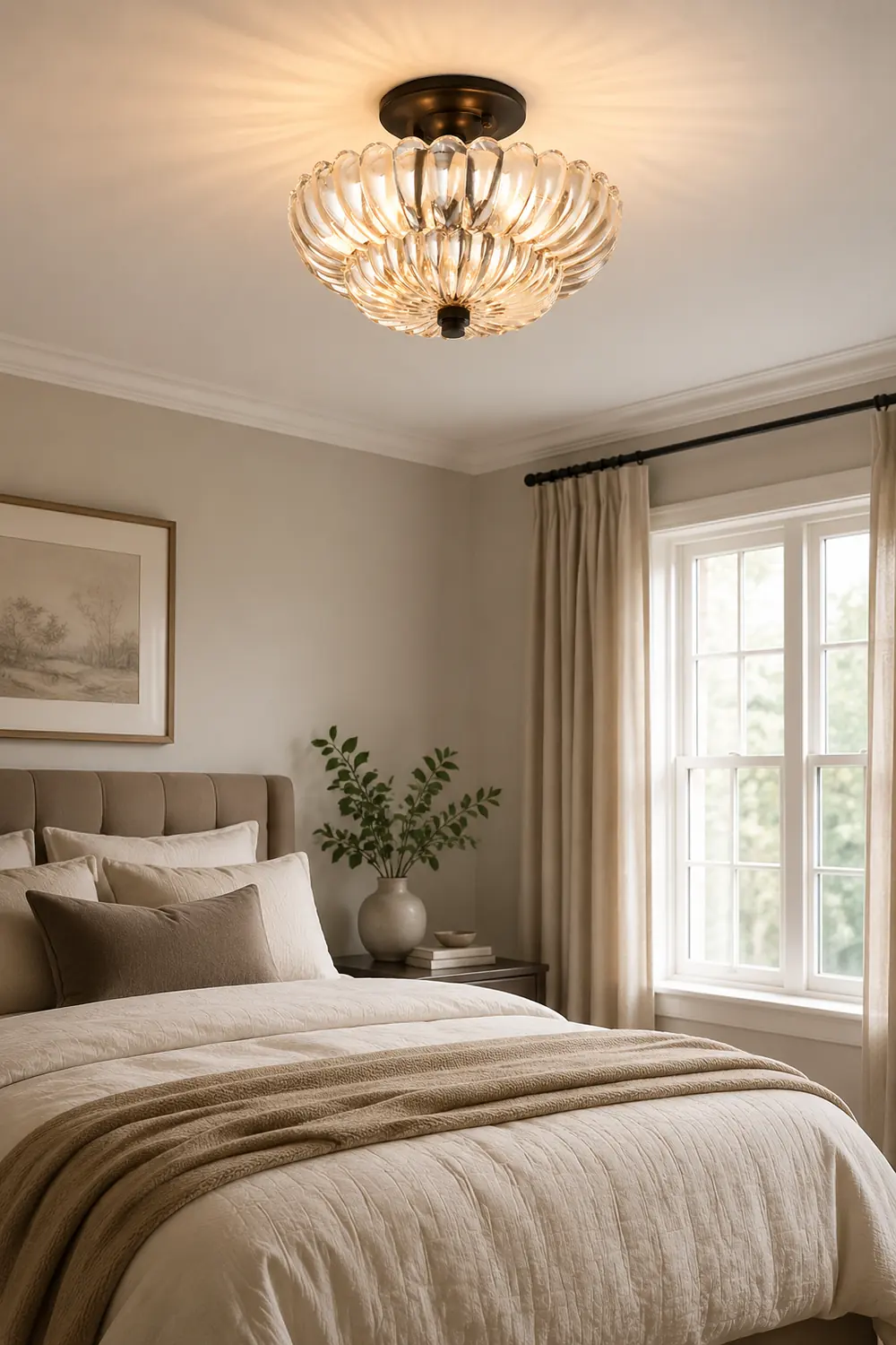 Vintage Amber Glass Semi-Flush Ceiling Light Shades Of Light - Lumpaz