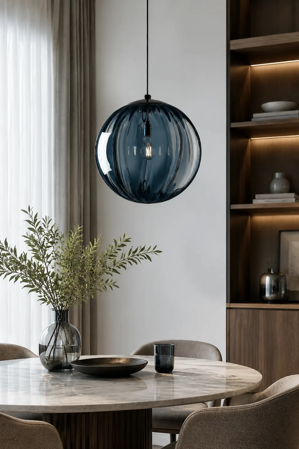 Modern Simple Round Glass Pendant Light - Lumpaz