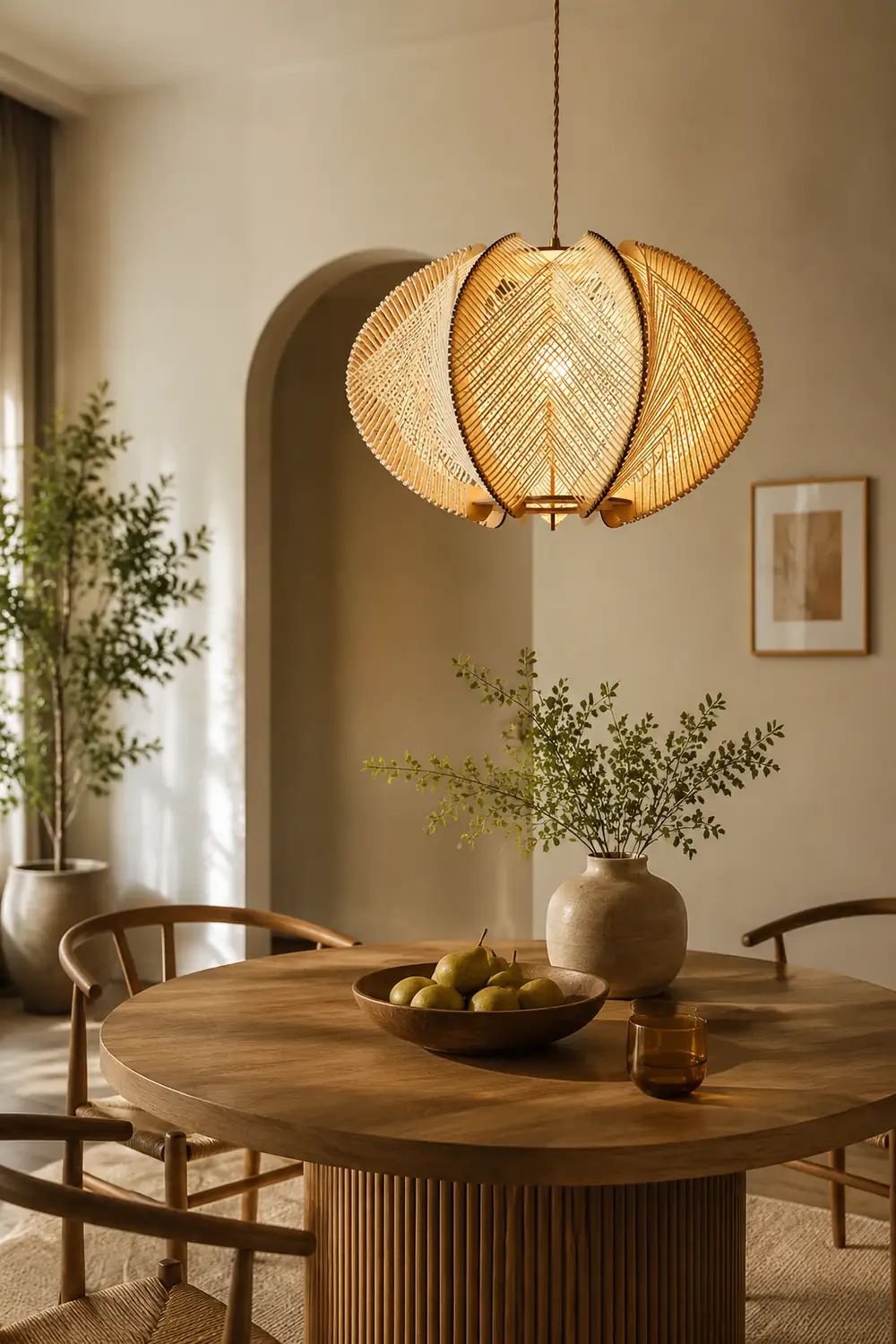Retro Wooden Pendant Light Irregular Living Room Lamp - Lumpaz