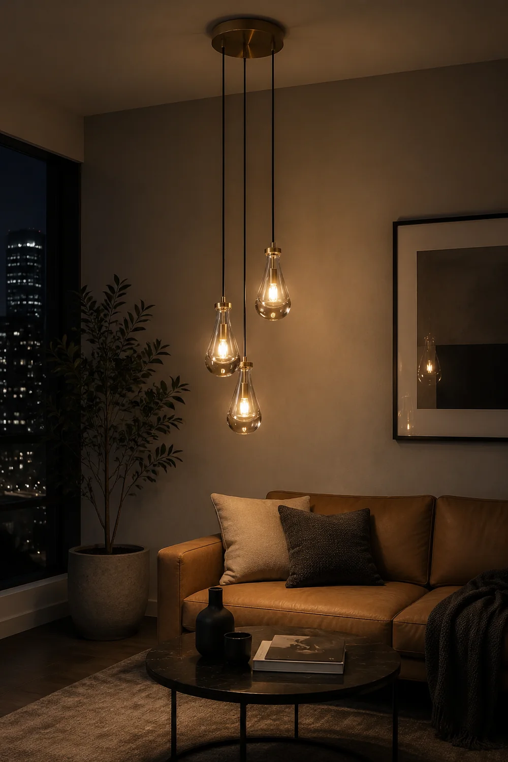 Modern Art Deco Raindrop Chandelier - Lumpaz