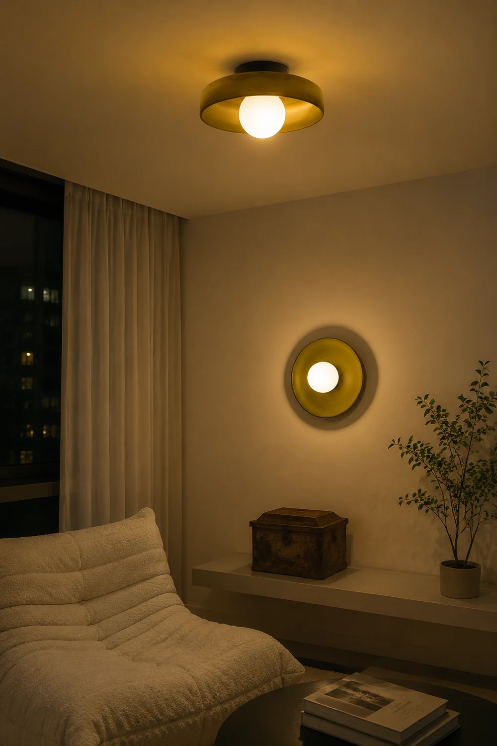 Modern Round Flush Mount Kitchen Ceiling Light - Lumpaz