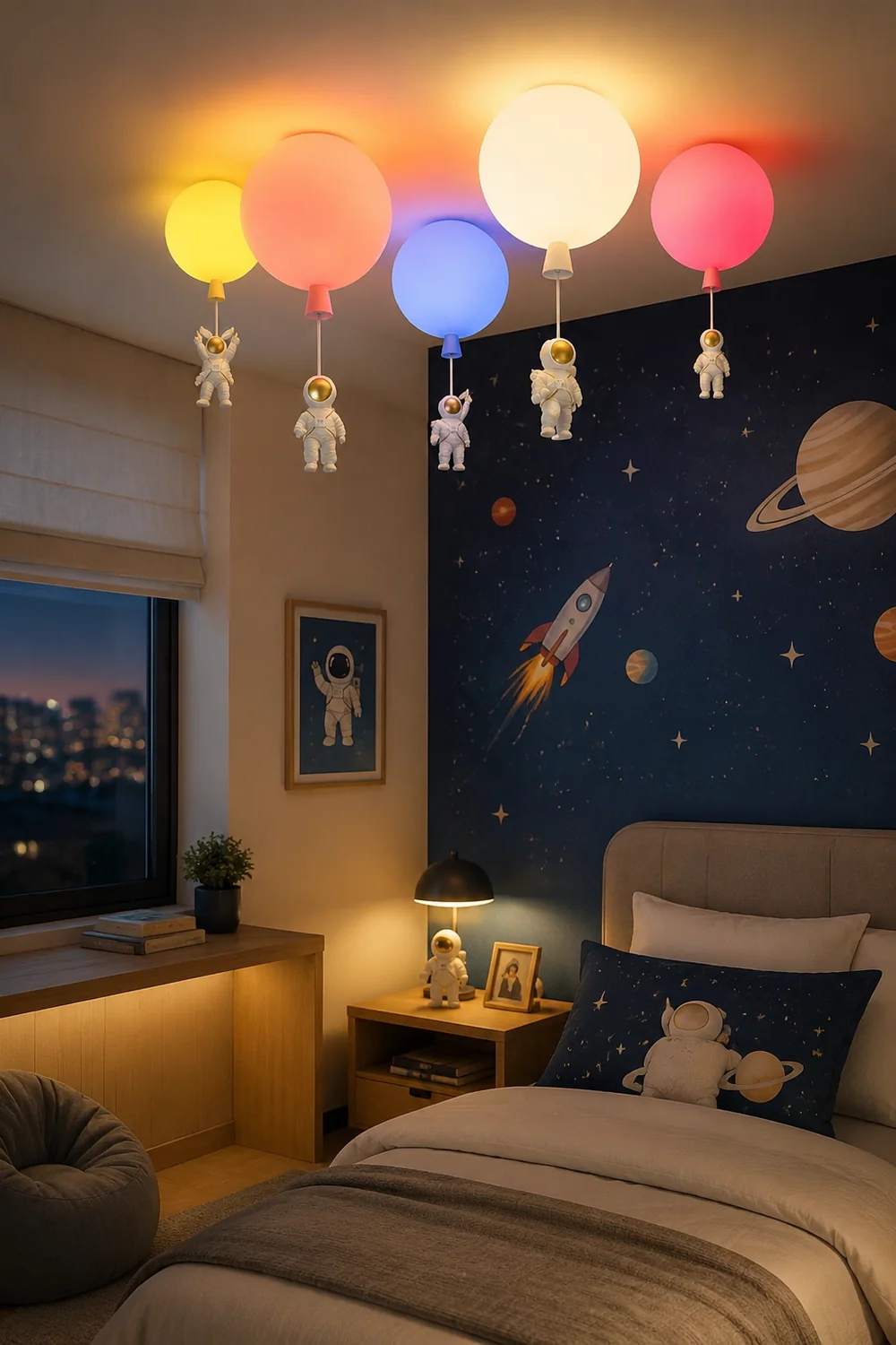 Fateh Astronaut Balloon Flush Mount Deckenleuchte 8 Farben, ∅25/30/35cm - Lumpaz