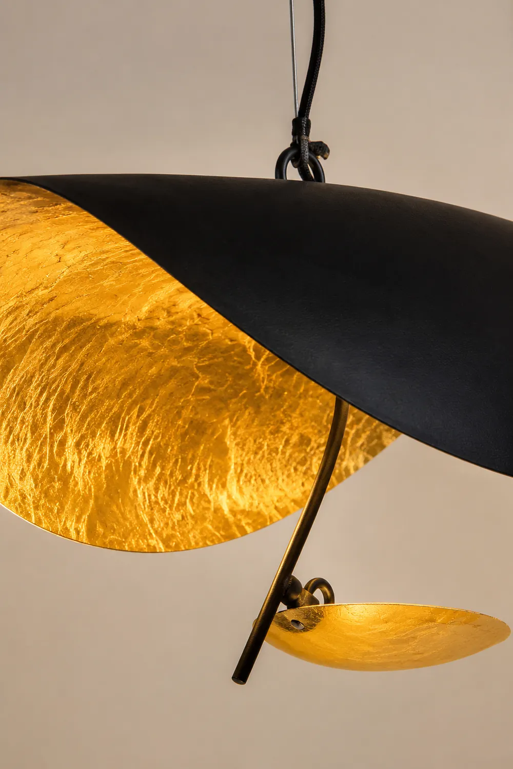 Eveline Pendelleuchte 2 Farben, Goldfolie, ∅40/60/80CM - Lumpaz