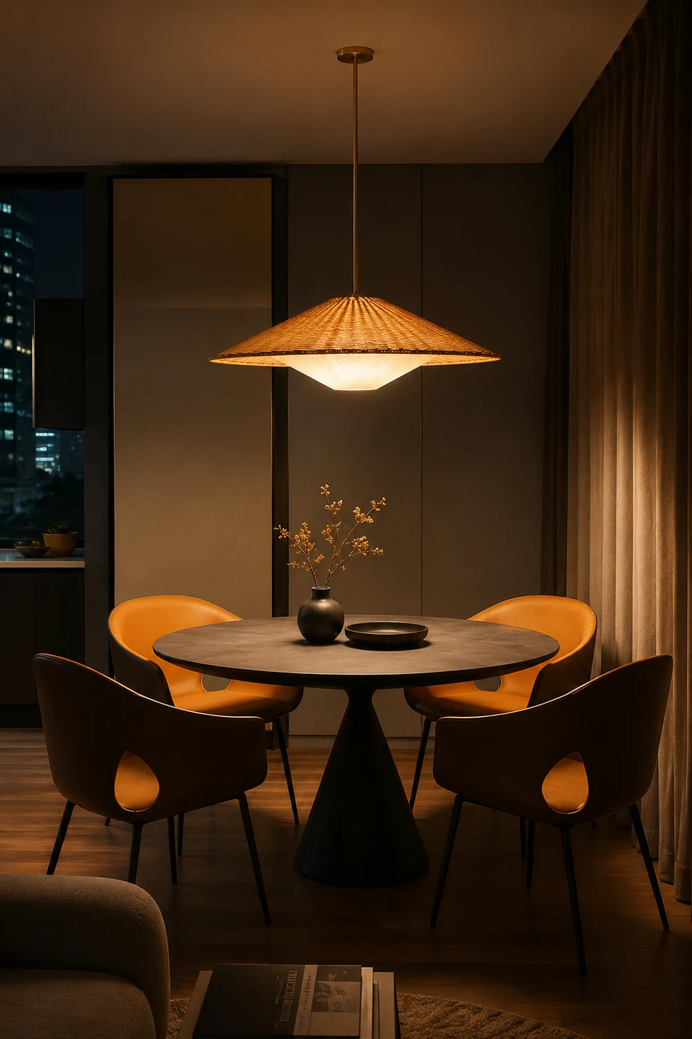 Retro Rattan Handwoven Zen Pendant Light - Lumpaz